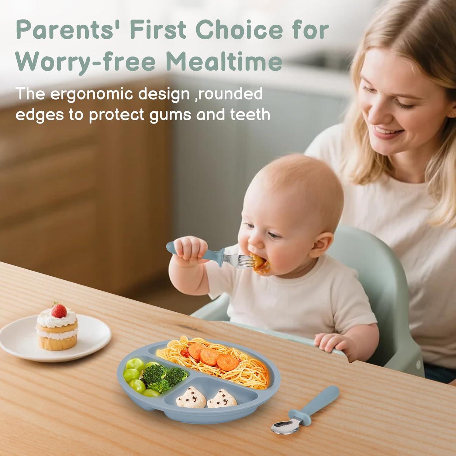 Set de Cubiertos para Niños Eascrozn 6 Piezas Acero Inoxidable