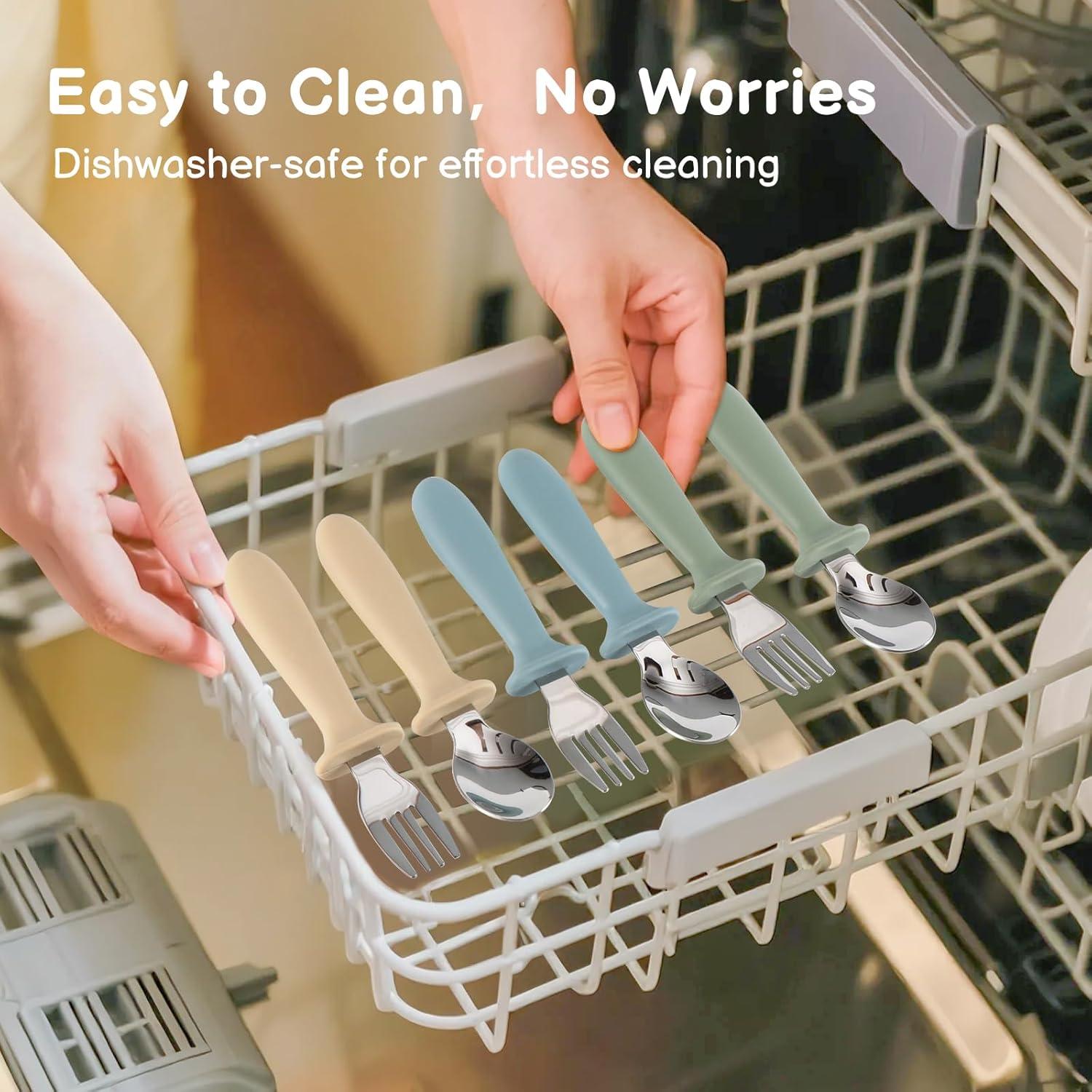 Set de Cubiertos para Niños Eascrozn 6 Piezas Acero Inoxidable