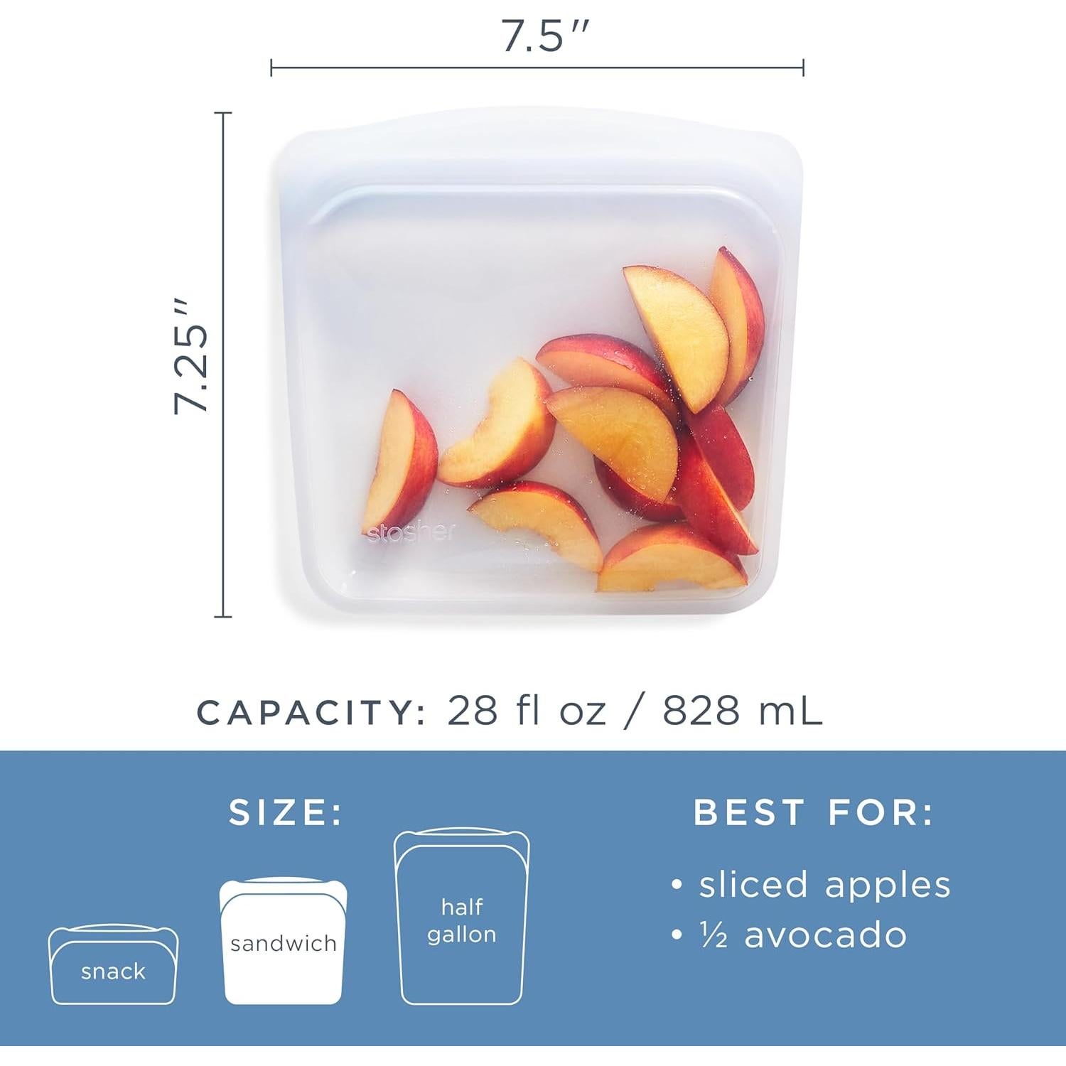 Bolsa de Almacenamiento de Alimentos Stasher 28 Oz Océano Profundo