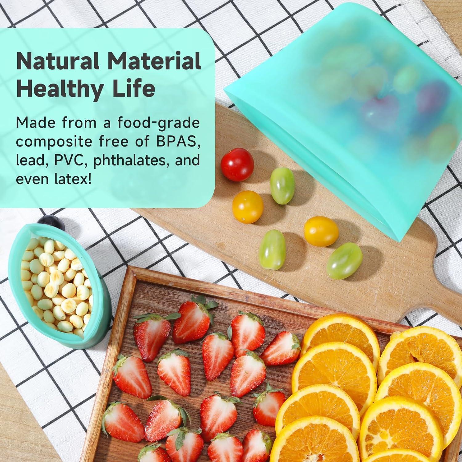 Bolsas de Almacenamiento de Silicona FIRAWER 3Pcs Reutilizables 227g 510g 907g