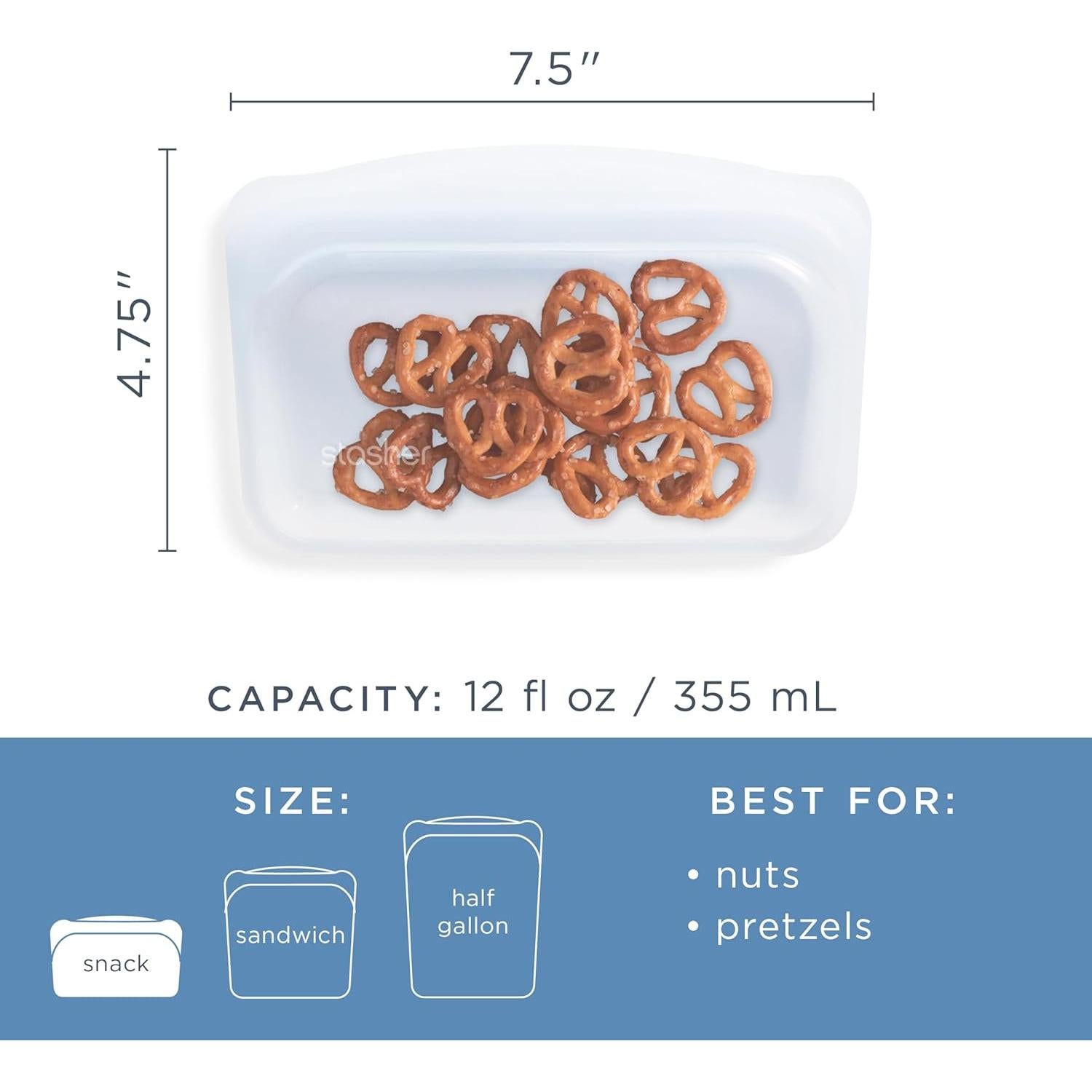 Bolsa de Almacenamiento Reutilizable Stasher 12 Oz Océano Profundo