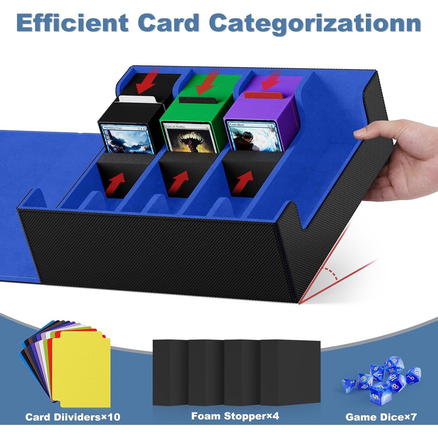 Caja de Cartas Mlikero 4 Filas 2400+ Cartas Azul