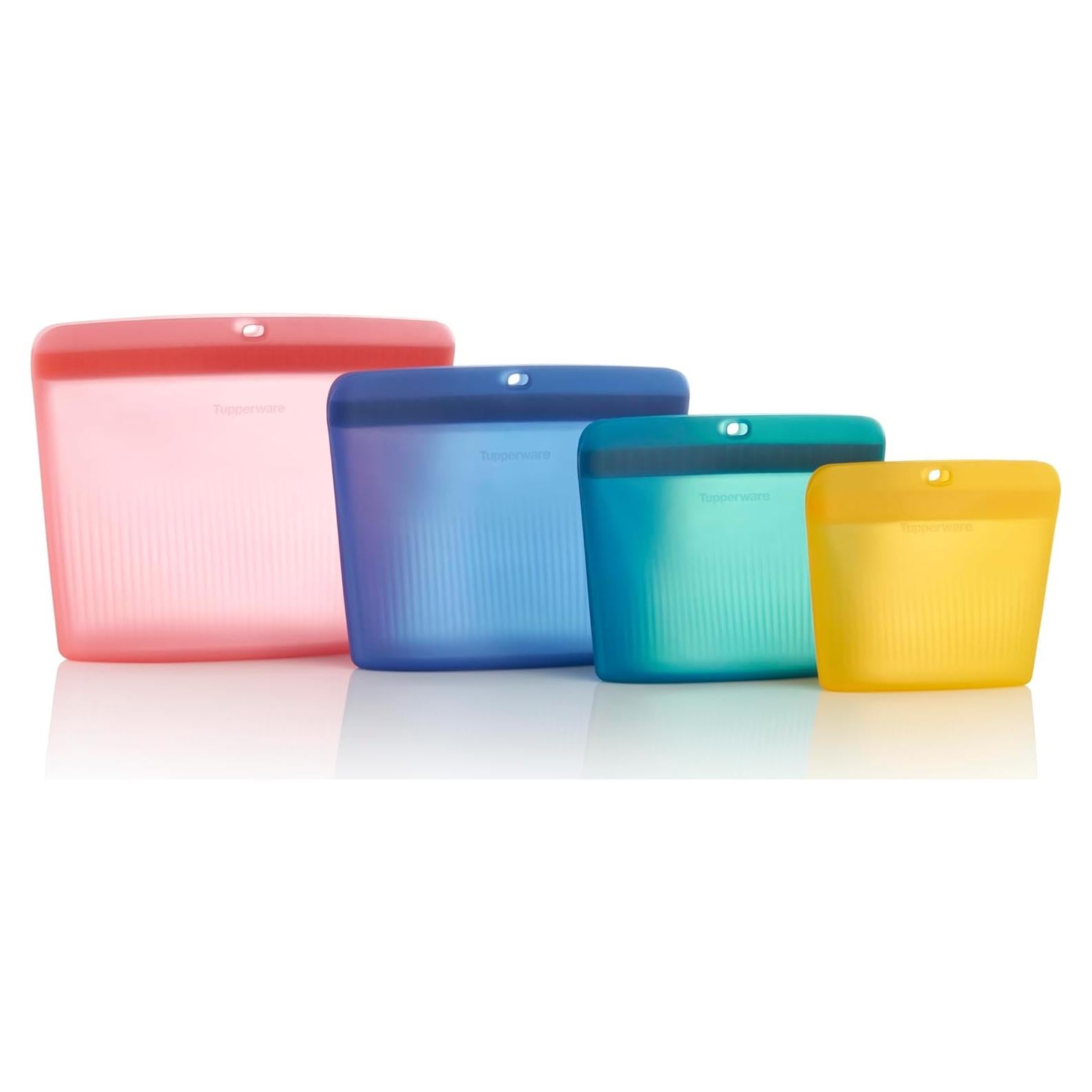 Conjunto de 4 Bolsas de Silicona Tupperware 2.9L Reutilizables