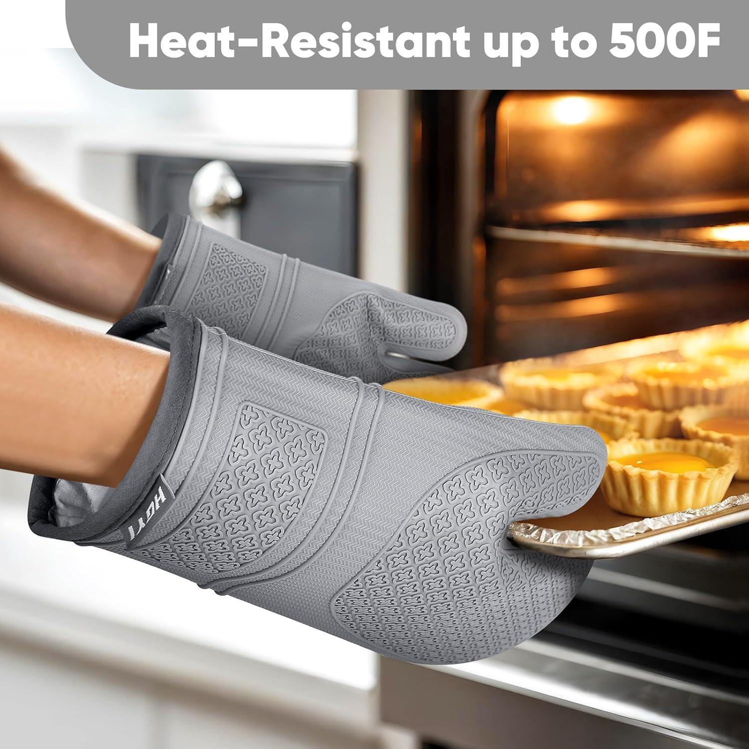 Manoplas de Horno Silicona HGYI 260°C Antideslizantes 31.75x19.43cm
