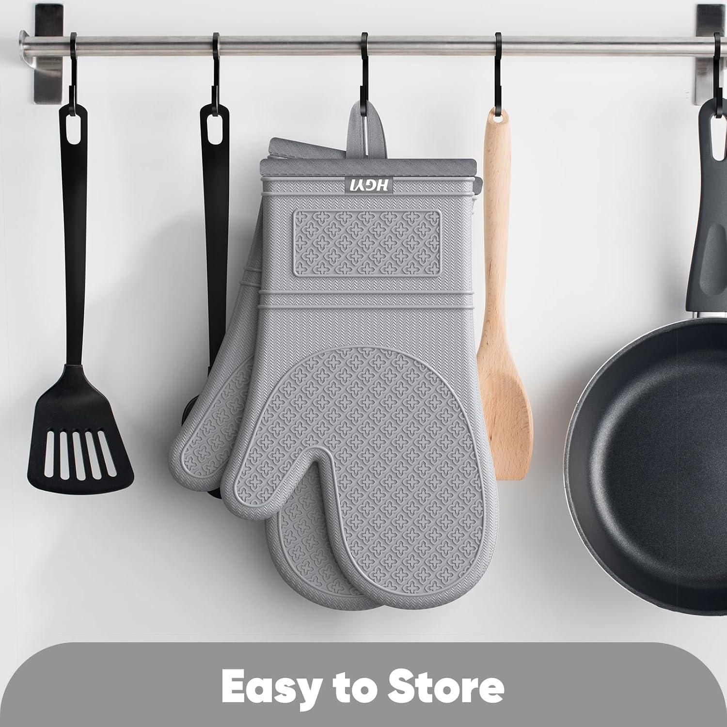 Manoplas de Horno Silicona HGYI 260°C Antideslizantes 31.75x19.43cm