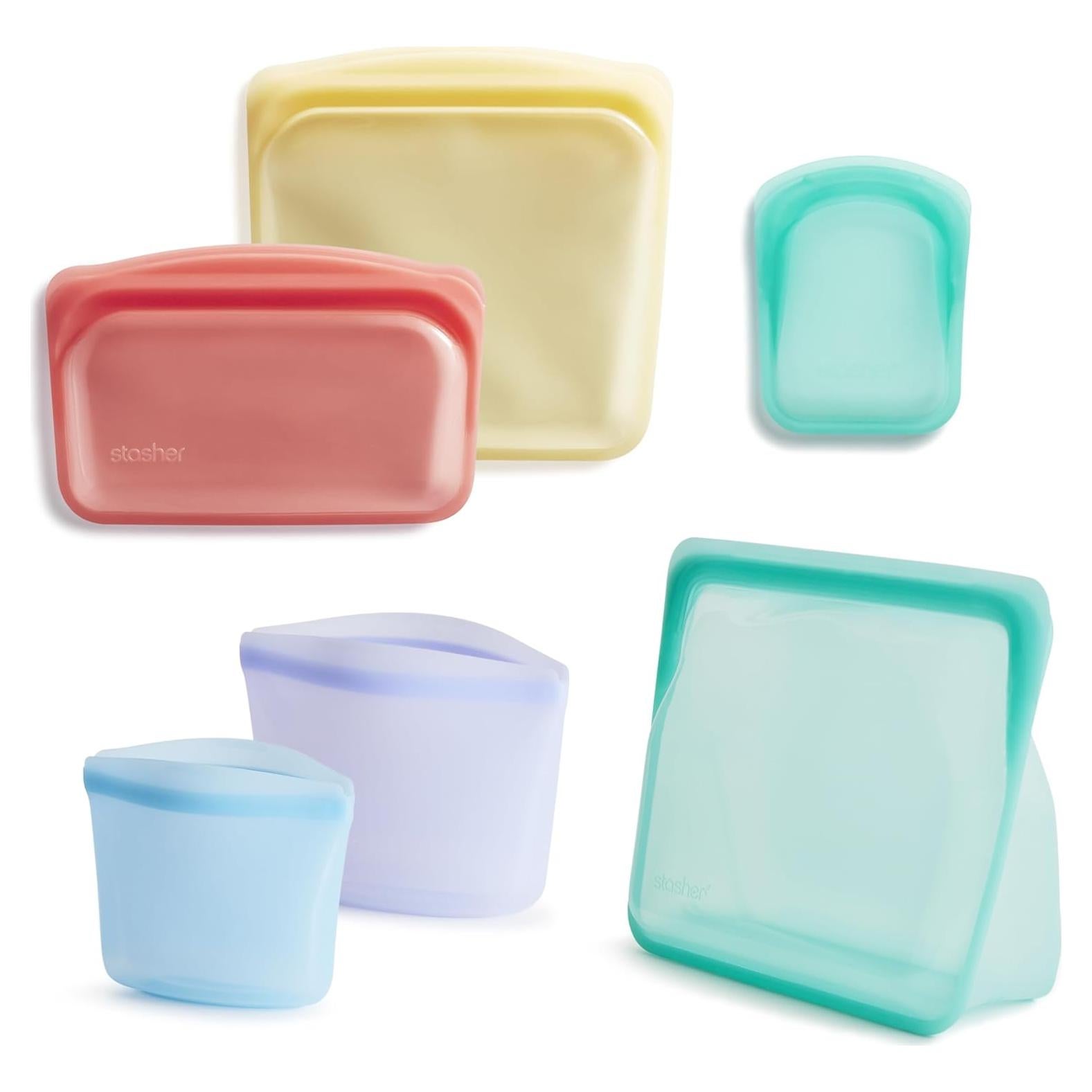 Bolsas de Almacenamiento Reutilizables Stasher - Paquete de 6 Arcoíris