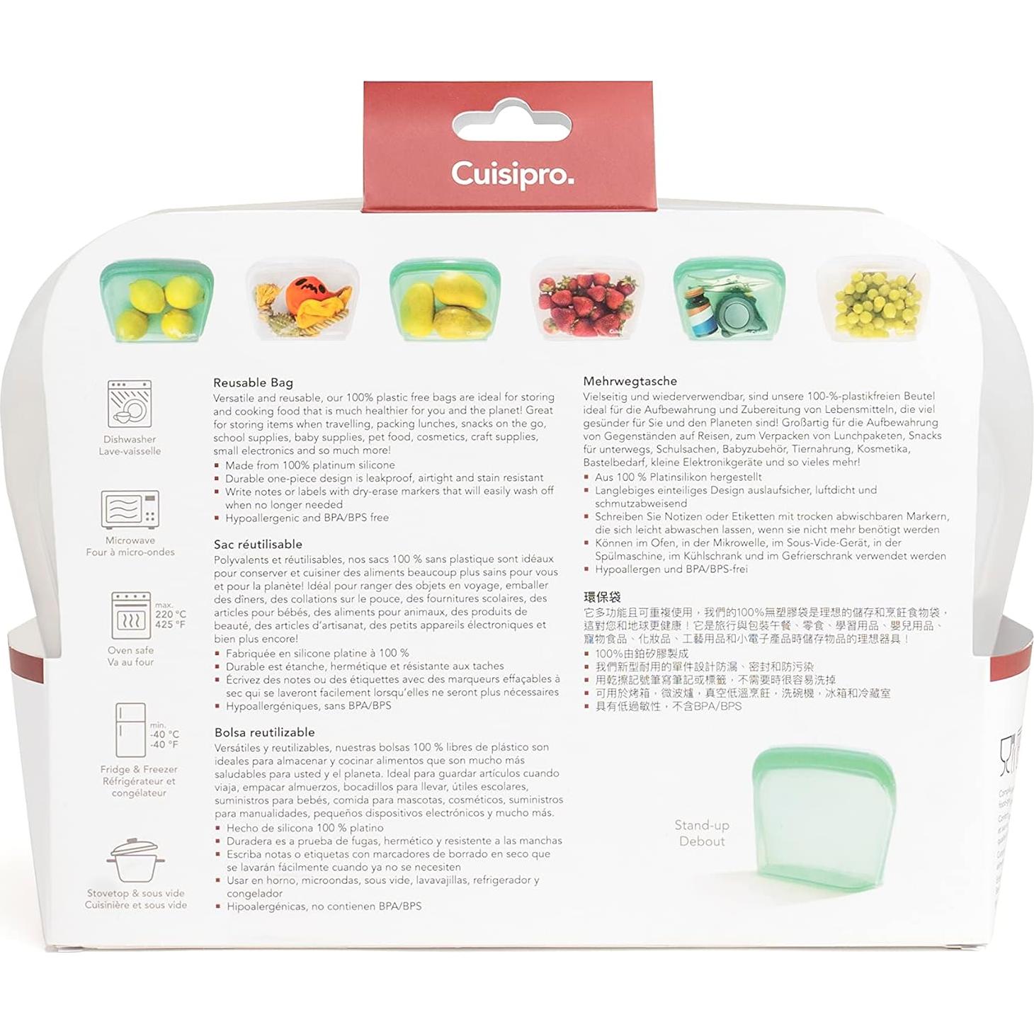 Bolsa de Silicona Reutilizable Cuisipro 1.24L Transparente