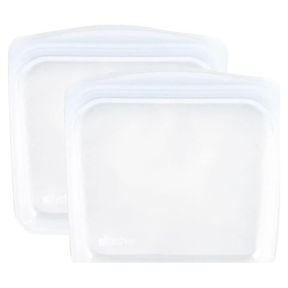 Stasher Bolsa de Silicona Mediana 828 ml Set de 2 Transparente