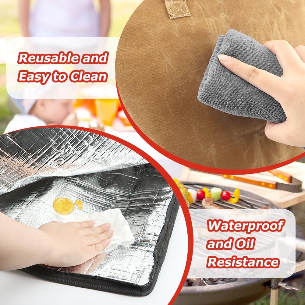 Manta BBQ LOQJSS con manoplas y pinzas, 46x25x20cm