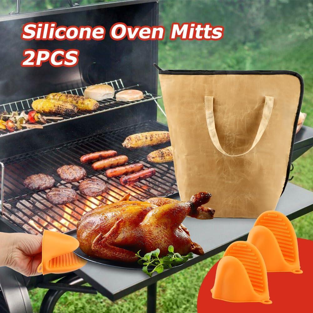 Manta BBQ LOQJSS con manoplas y pinzas, 46x25x20cm