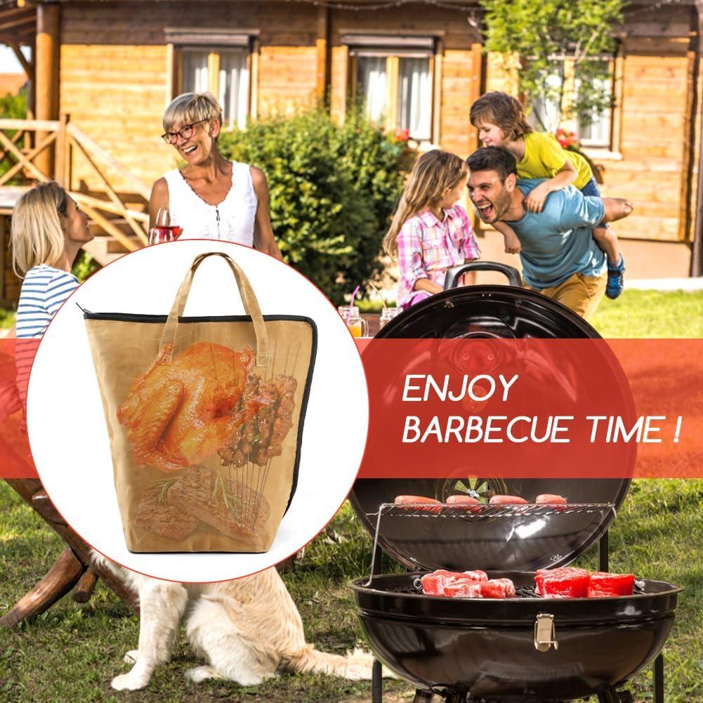 Manta BBQ LOQJSS con manoplas y pinzas, 46x25x20cm