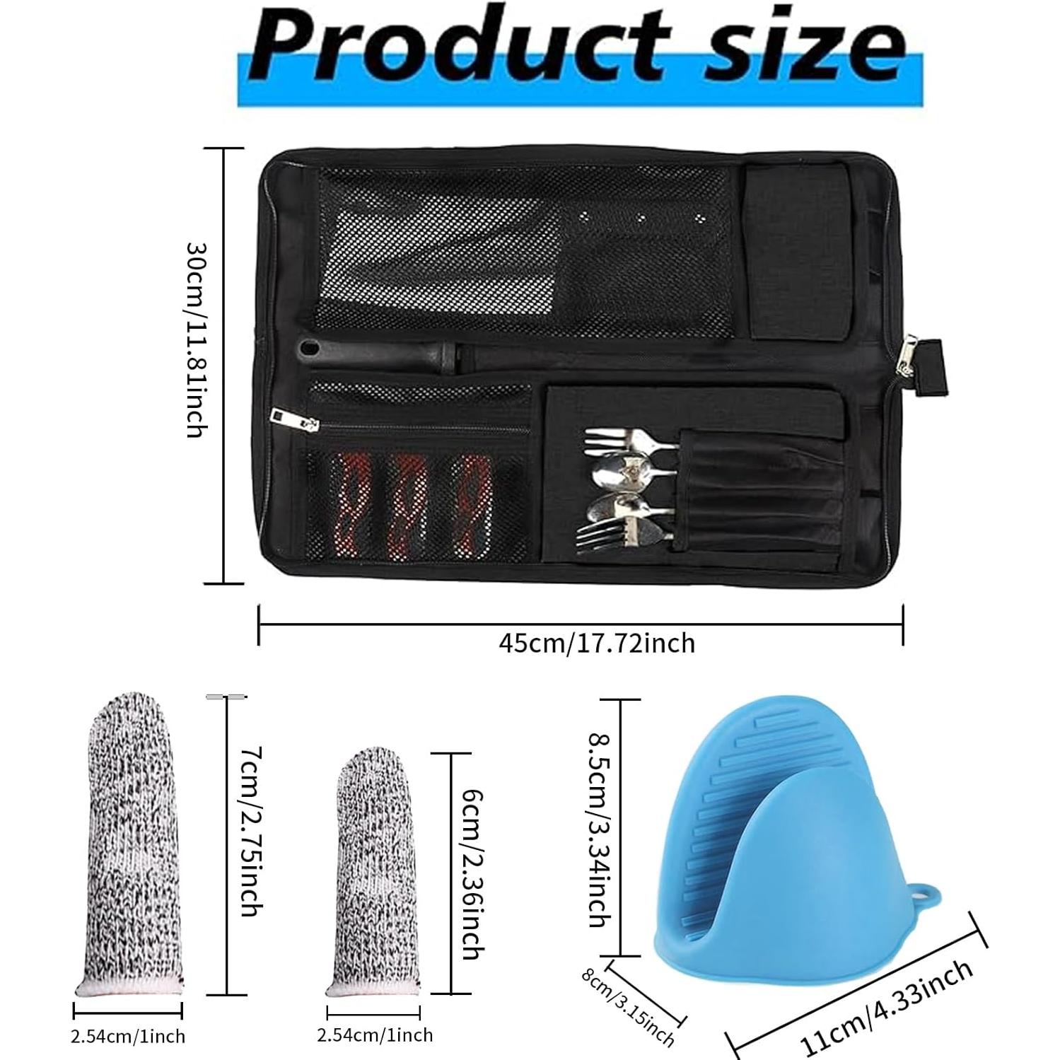 Bolsa de Cuchillos de Chef Qchengsan con 13 Ranuras y Protectores