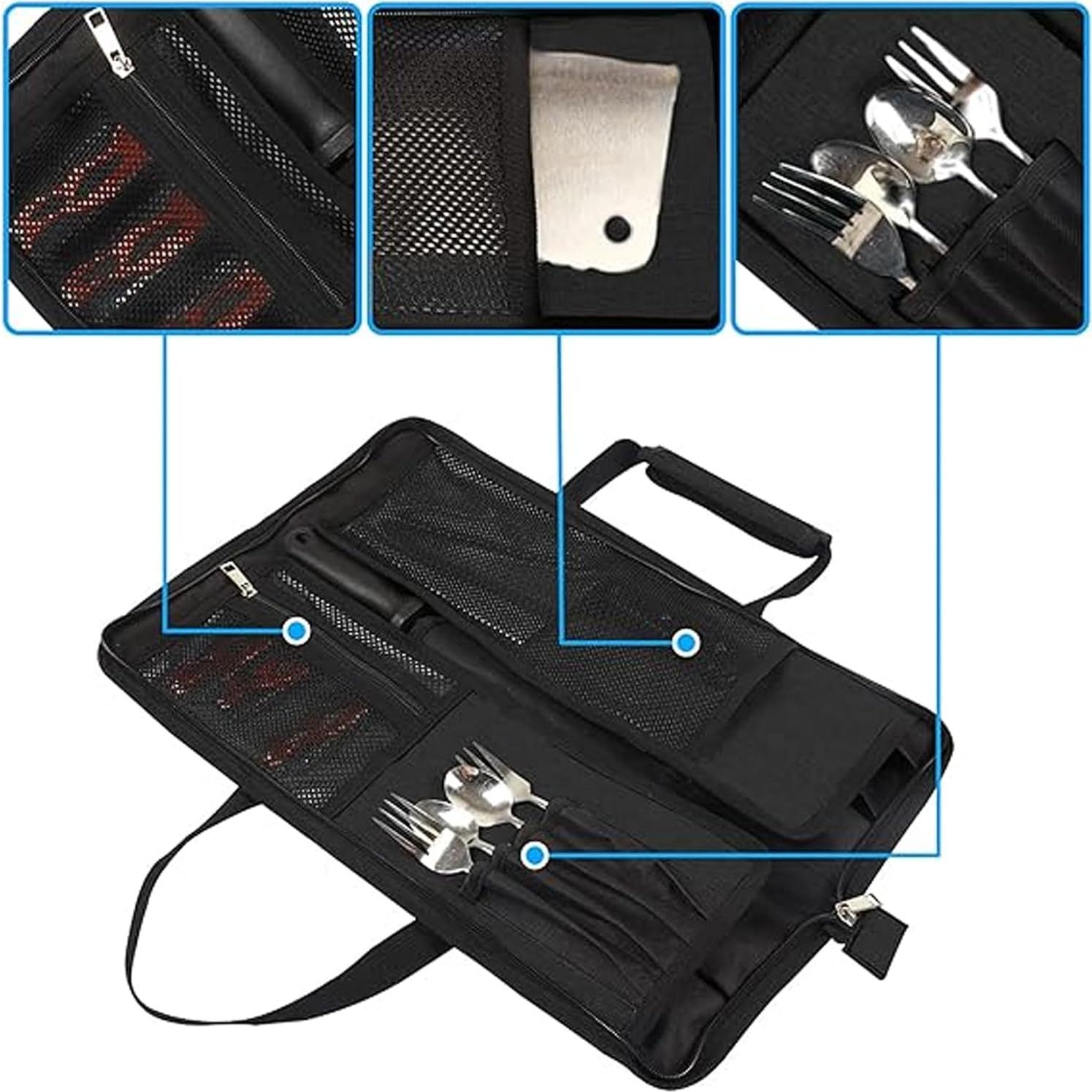 Bolsa de Cuchillos de Chef Qchengsan con 13 Ranuras y Protectores