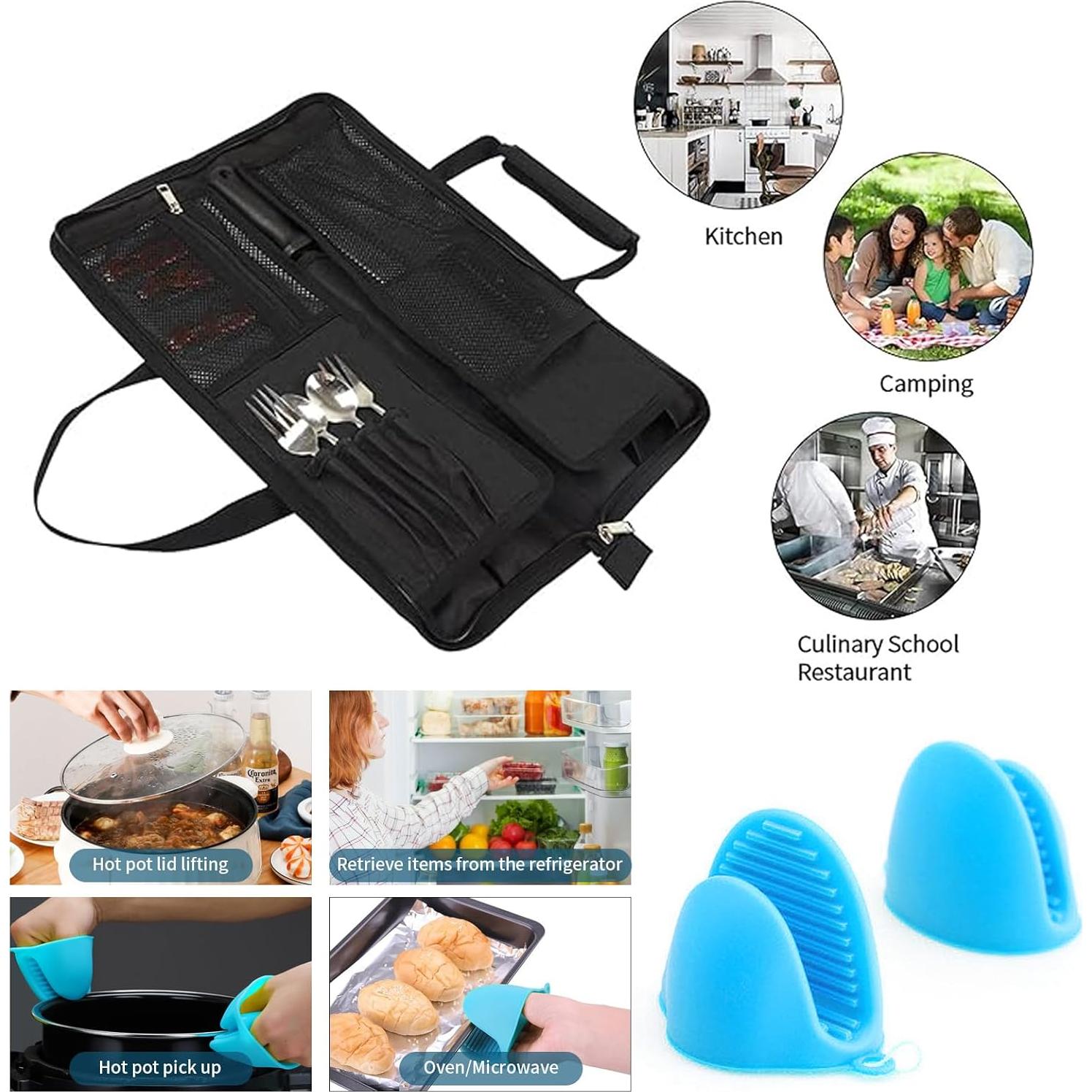 Bolsa de Cuchillos de Chef Qchengsan con 13 Ranuras y Protectores