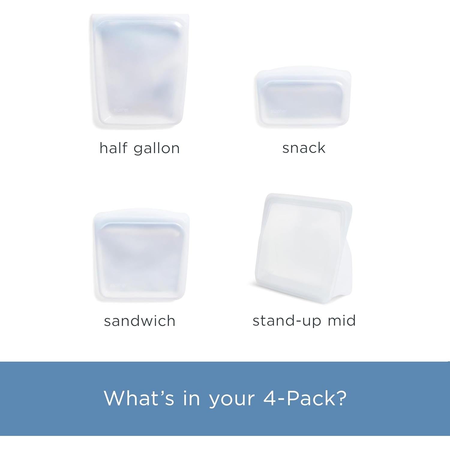 Bolsas de Almacenamiento de Silicona Stasher 4-Pack 1.89L