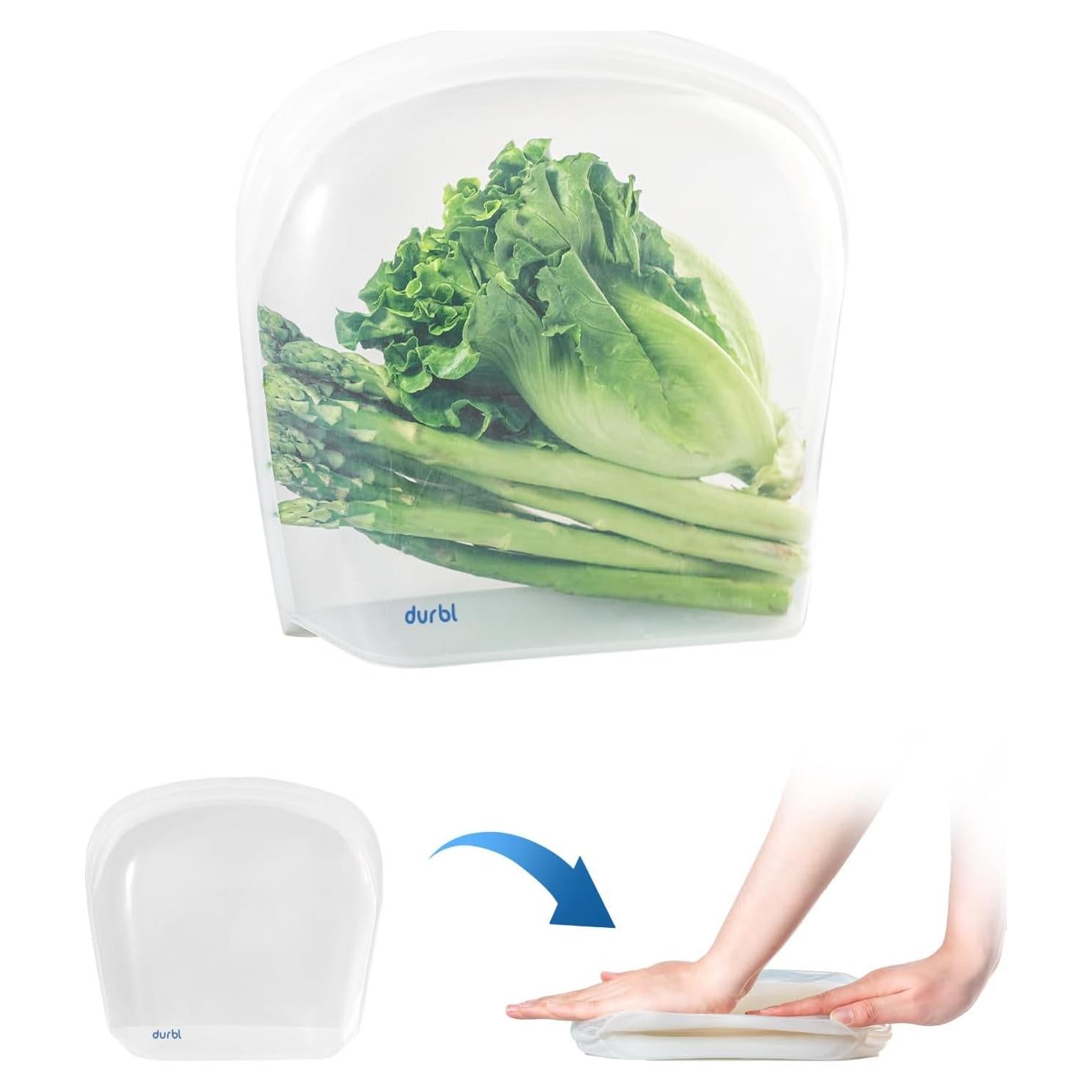 Bolsa de Congelador de Silicona Durbl 1 Galón Plegable Claro