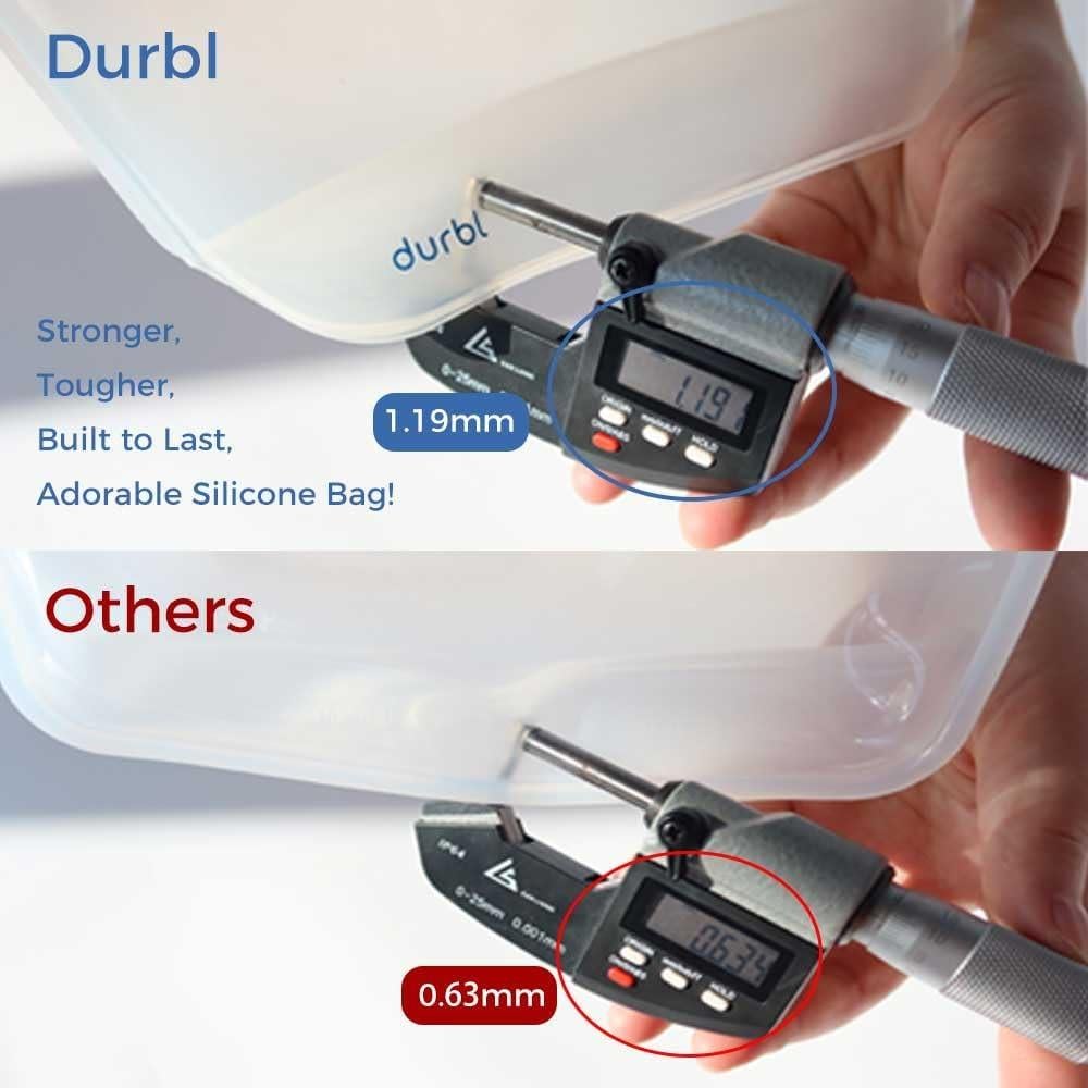 Bolsa de Congelador de Silicona Durbl 1 Galón Plegable Claro