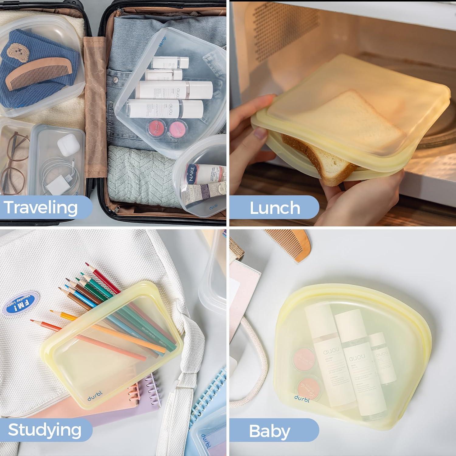 Bolsa de Congelador de Silicona Durbl 1 Galón Plegable Claro