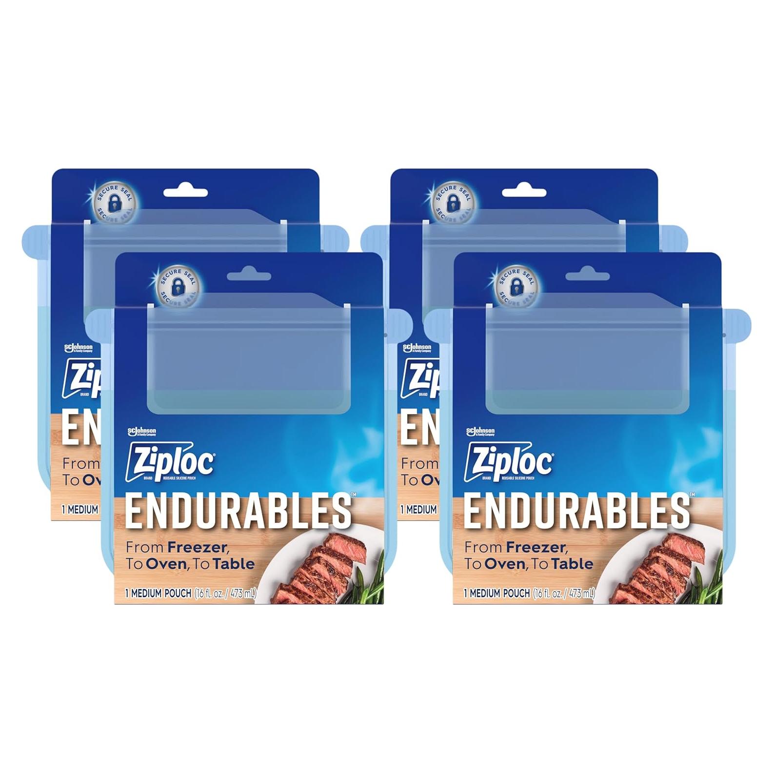 Bolsas de Silicona Reutilizables Ziploc Endurables Medianas 4 Pzas