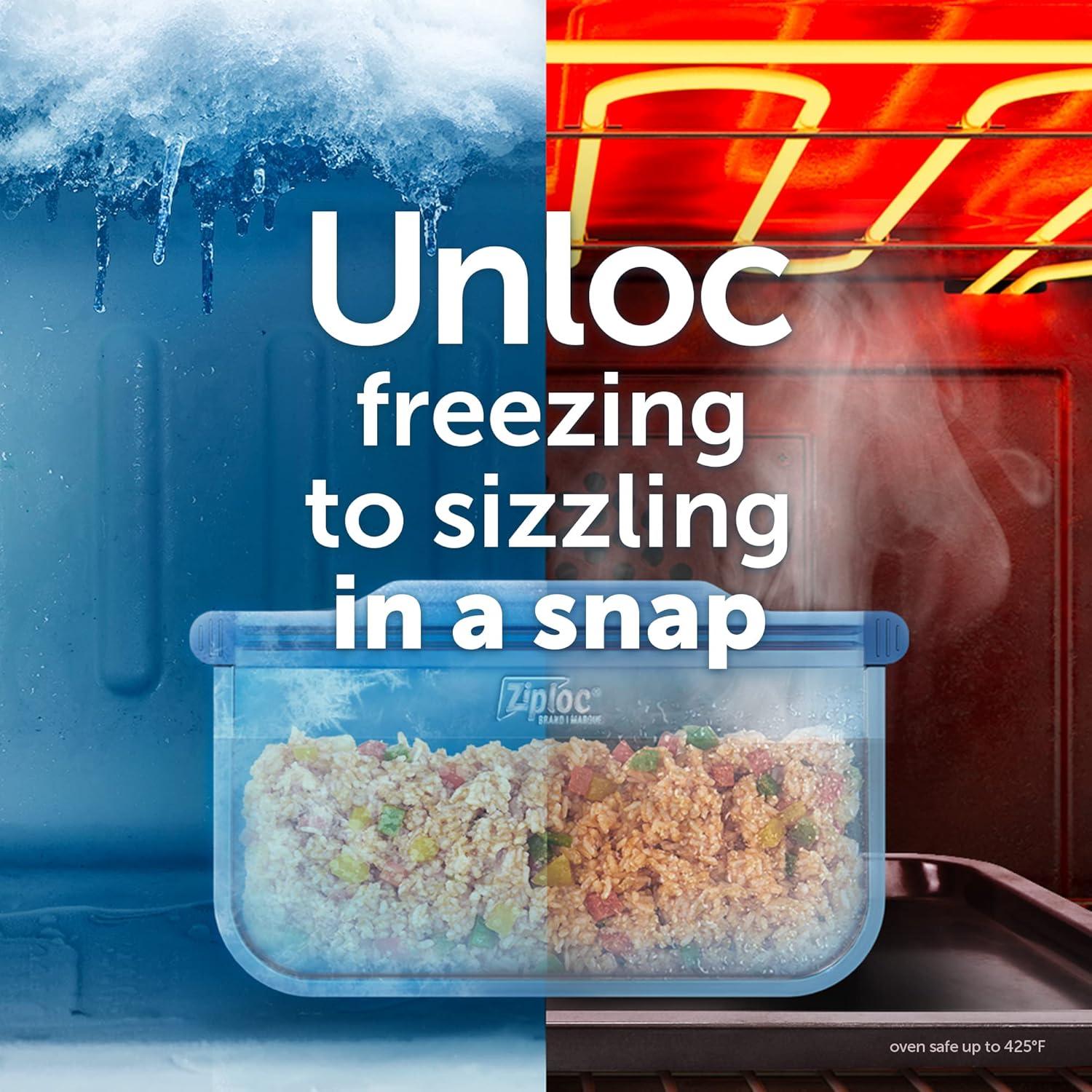 Bolsas de Silicona Reutilizables Ziploc Endurables Medianas 4 Pzas