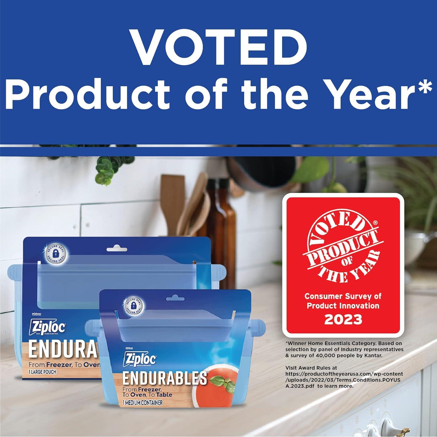 Bolsas de Silicona Reutilizables Ziploc Endurables Medianas 4 Pzas