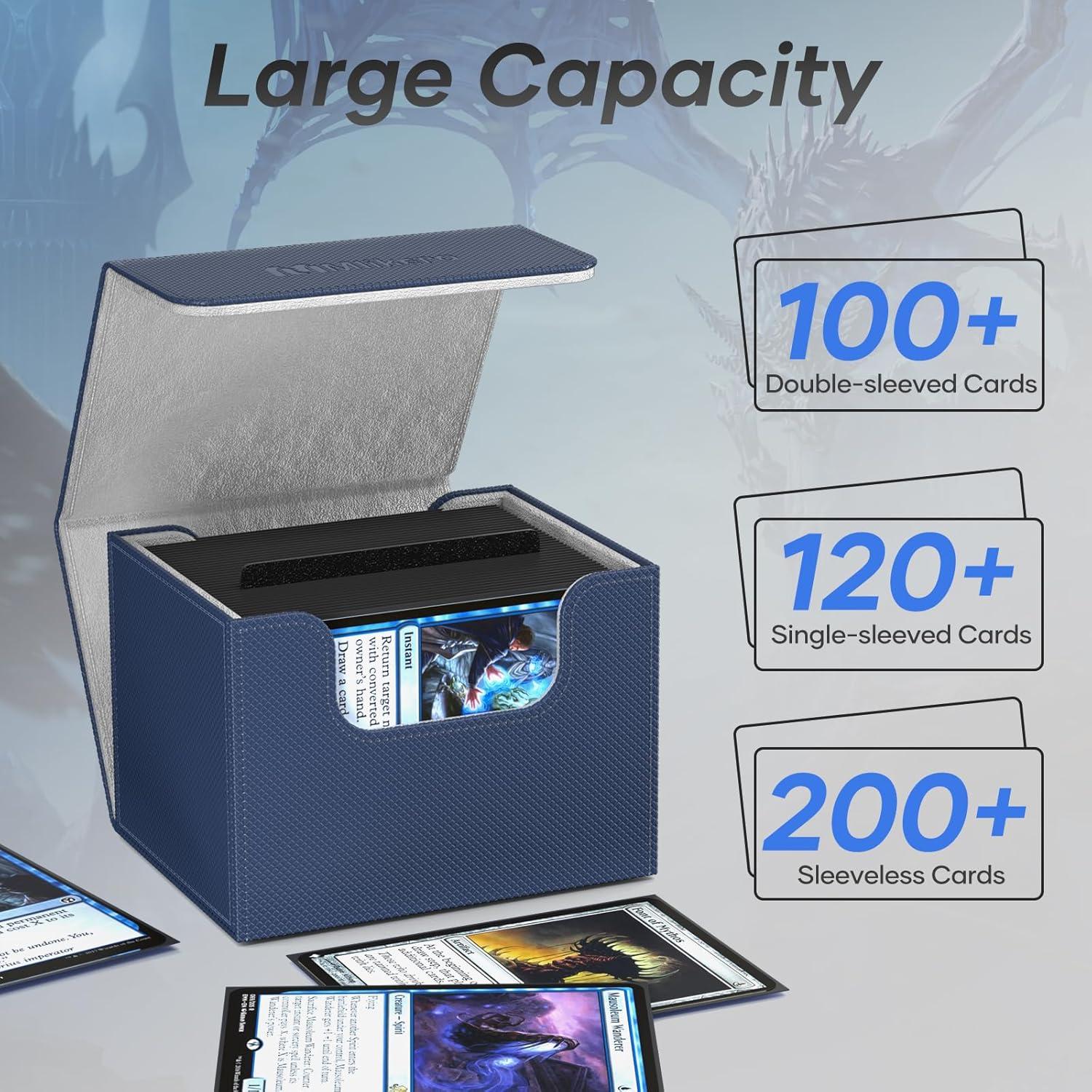 Caja de Barajas Mlikero Azul para 100+ Cartas TCG