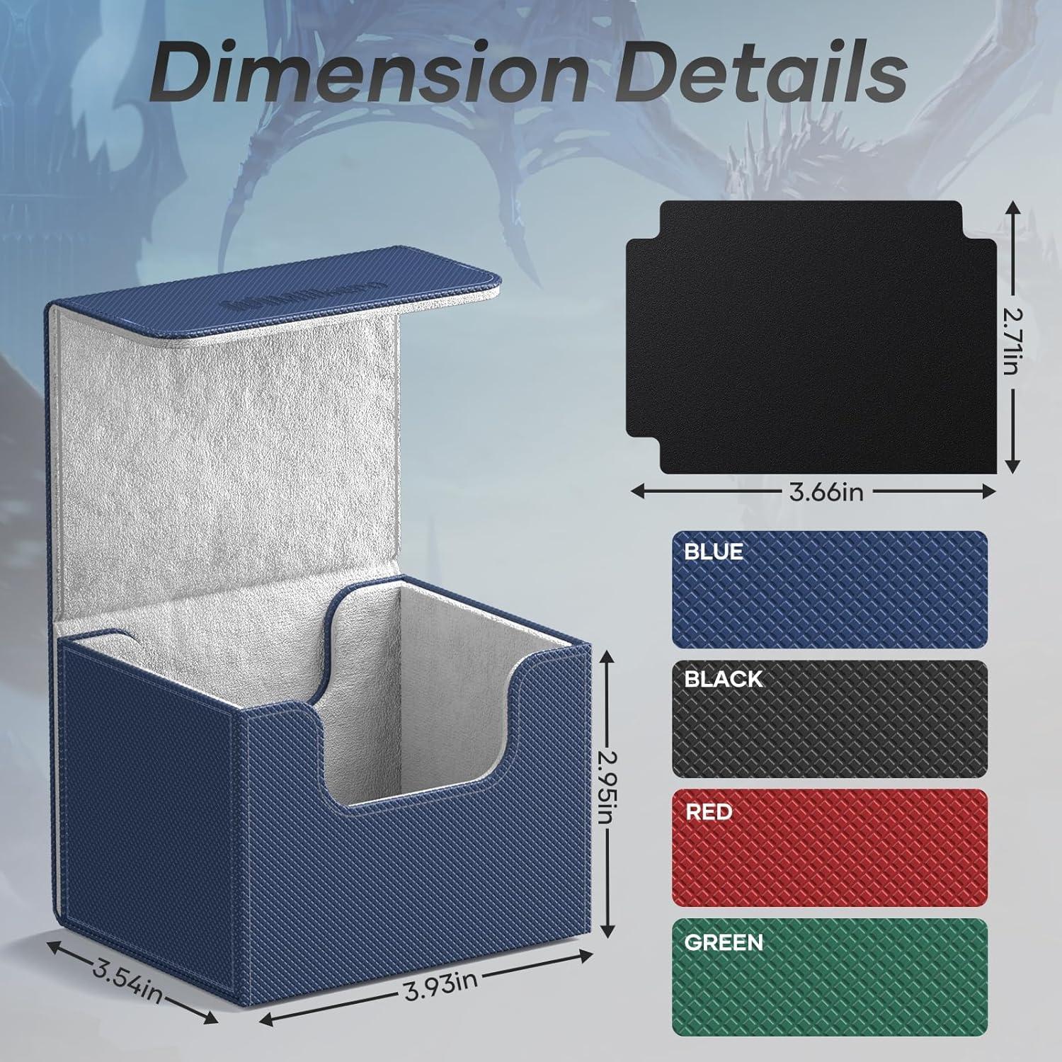 Caja de Barajas Mlikero Azul para 100+ Cartas TCG