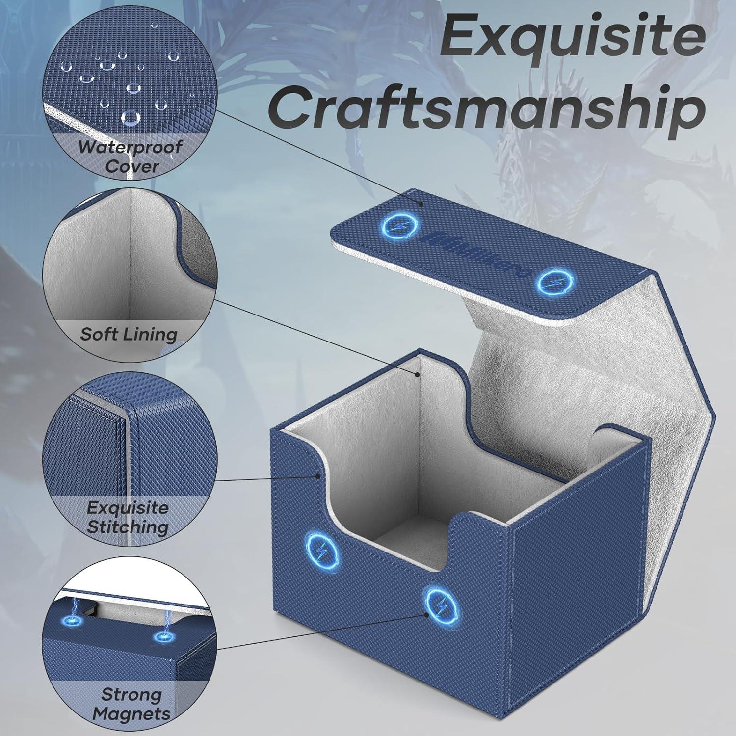 Caja de Barajas Mlikero Azul para 100+ Cartas TCG