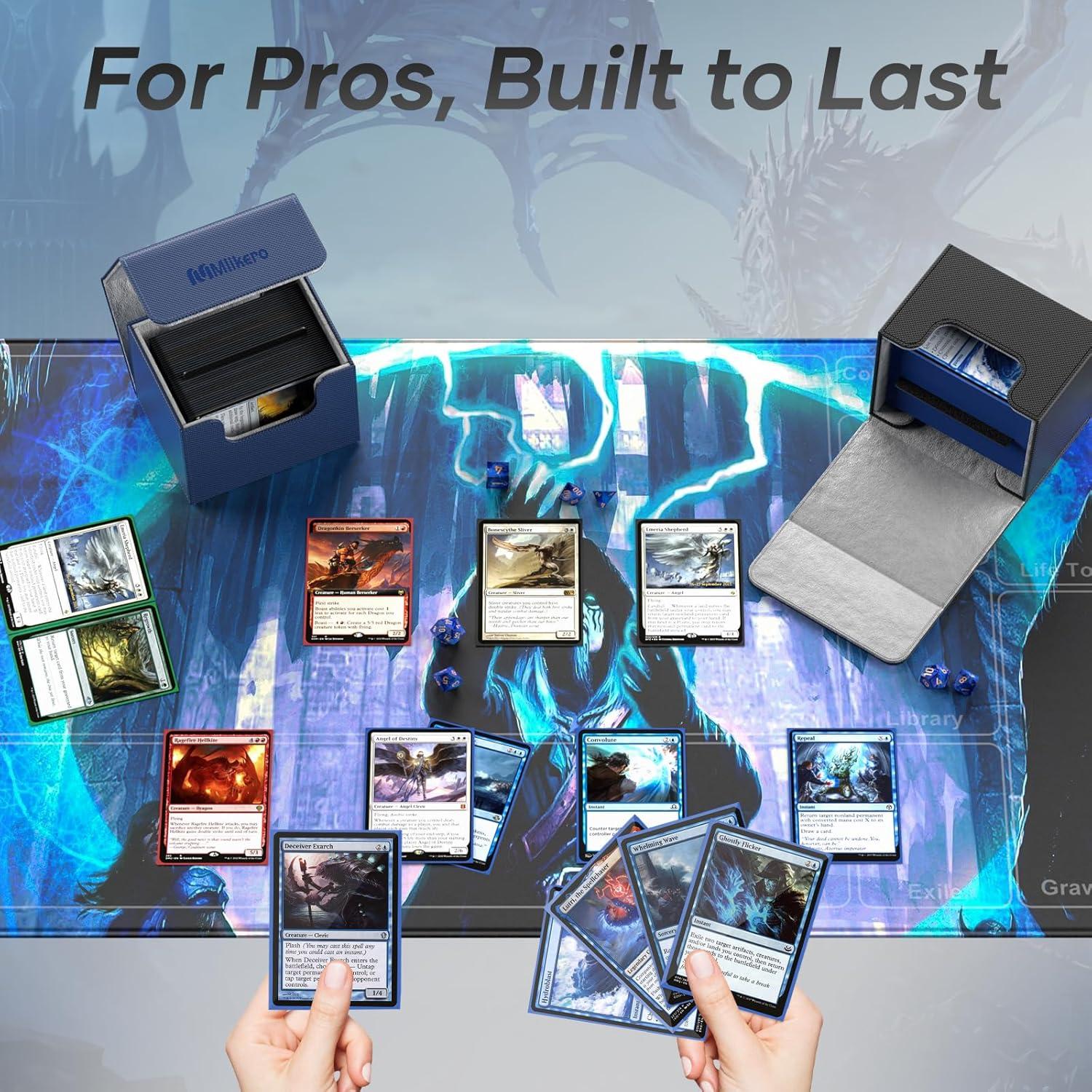 Caja de Barajas Mlikero Azul para 100+ Cartas TCG