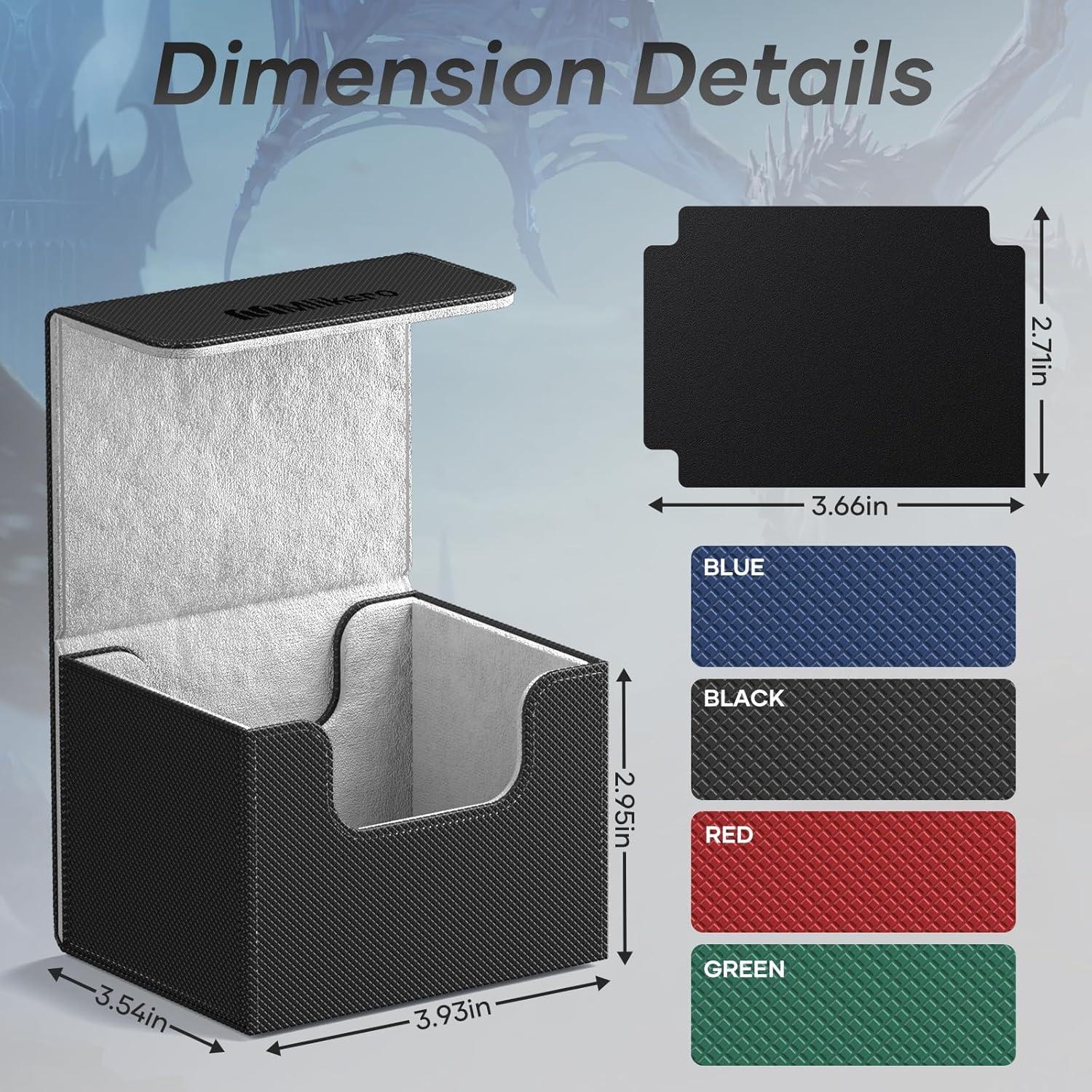 Caja de Barajas Mlikero V2 Negra para 100+ Cartas TCG