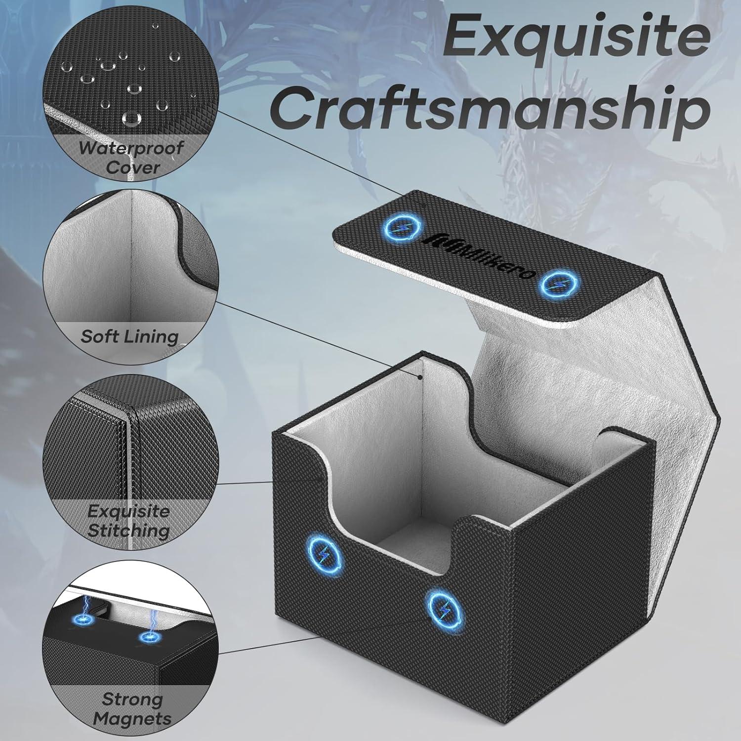 Caja de Barajas Mlikero V2 Negra para 100+ Cartas TCG