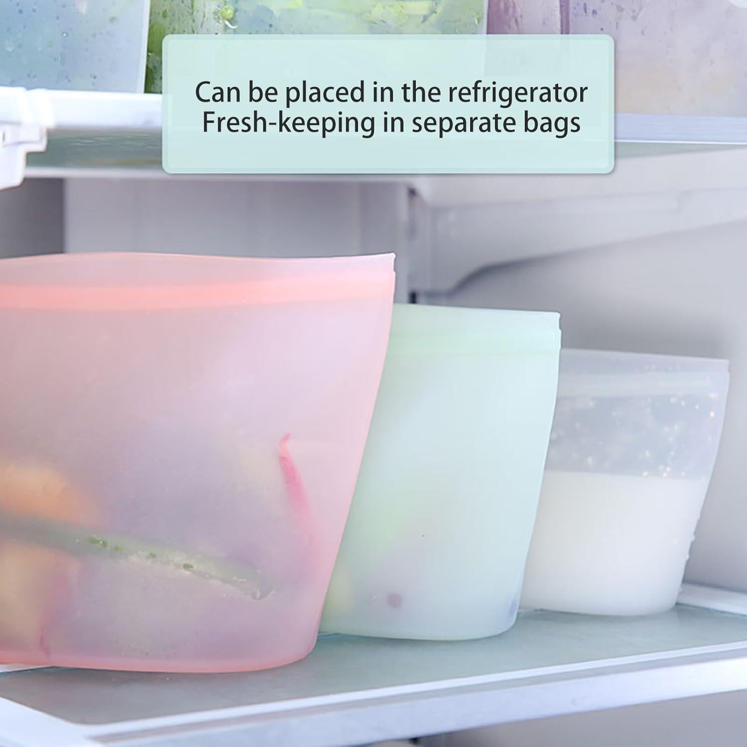 Bolsa de Almacenamiento de Alimentos UDIYO 500ml Silicona Rosa