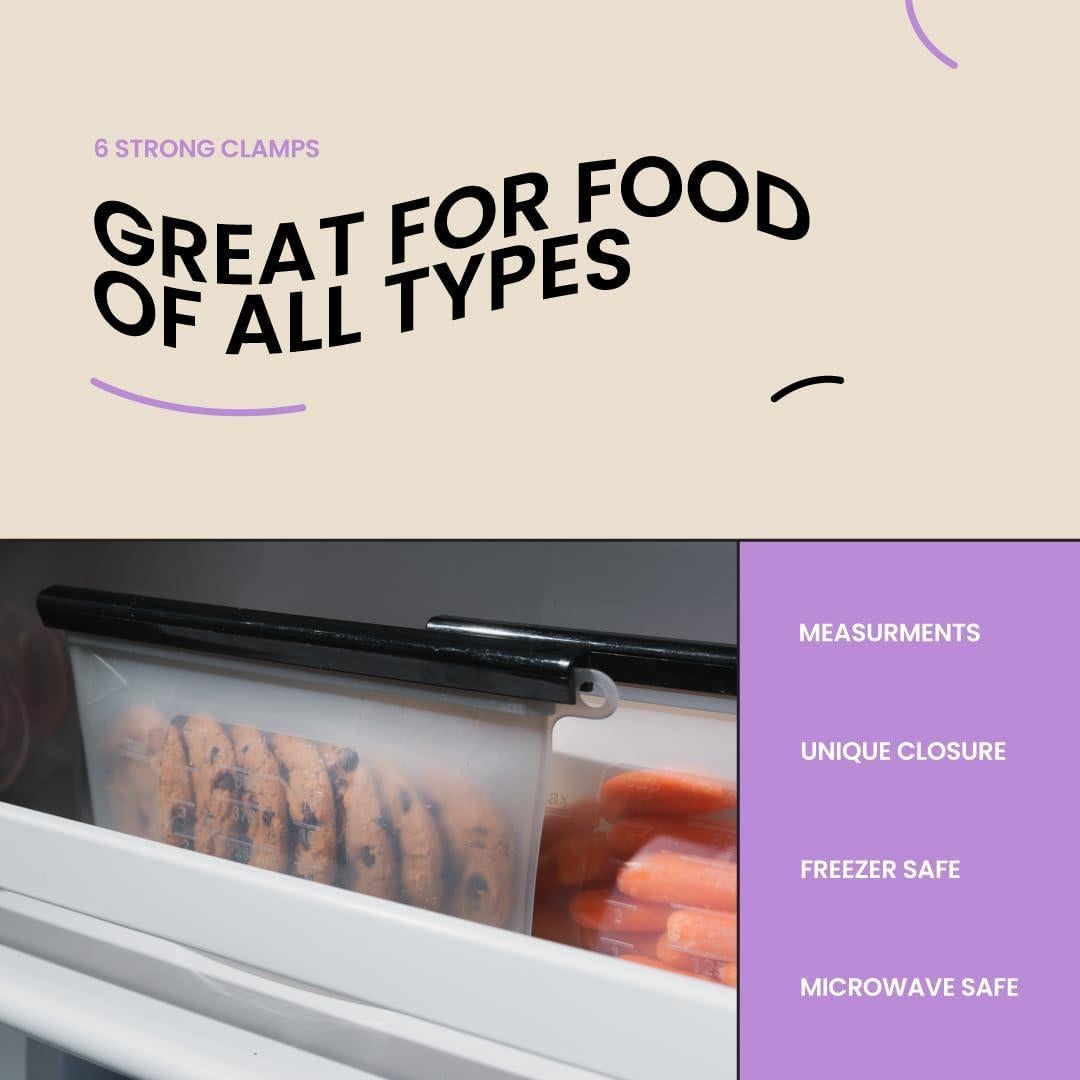 Bolsas de Almacenamiento de Silicona Reutilizables Knivi - 4 Pzas