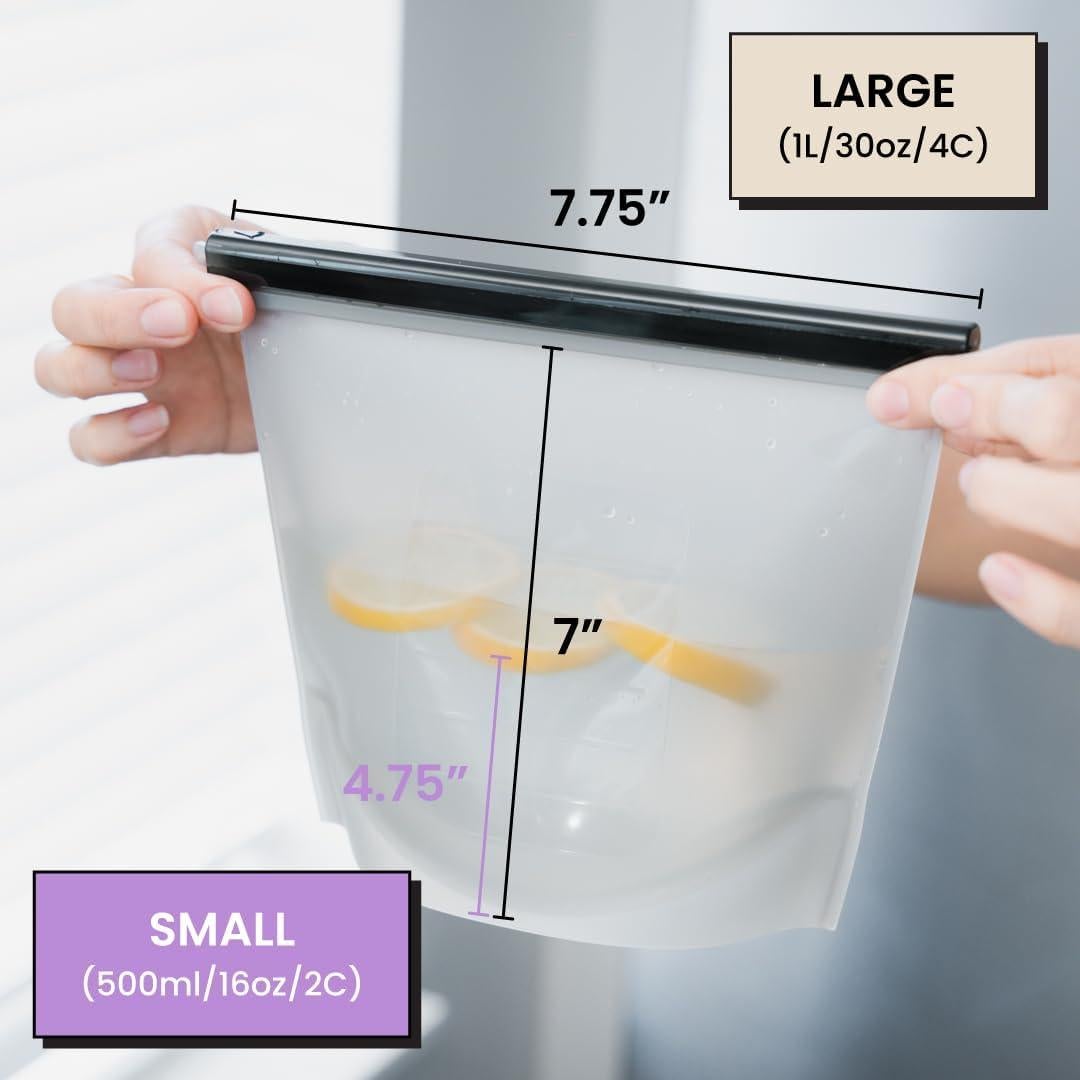 Bolsas de Almacenamiento de Silicona Reutilizables Knivi - 4 Pzas