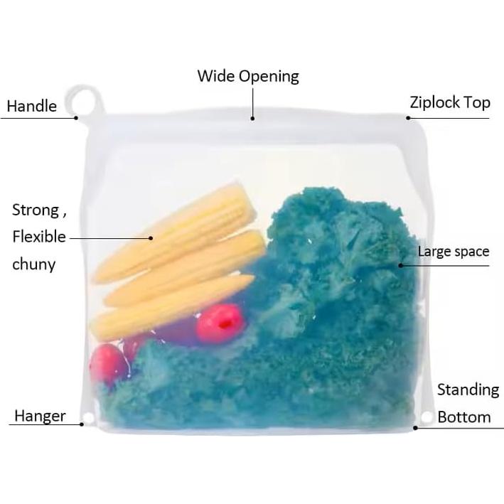 Bolsas de Almacenamiento de Silicona Reutilizables ecoZippie 3-Pack