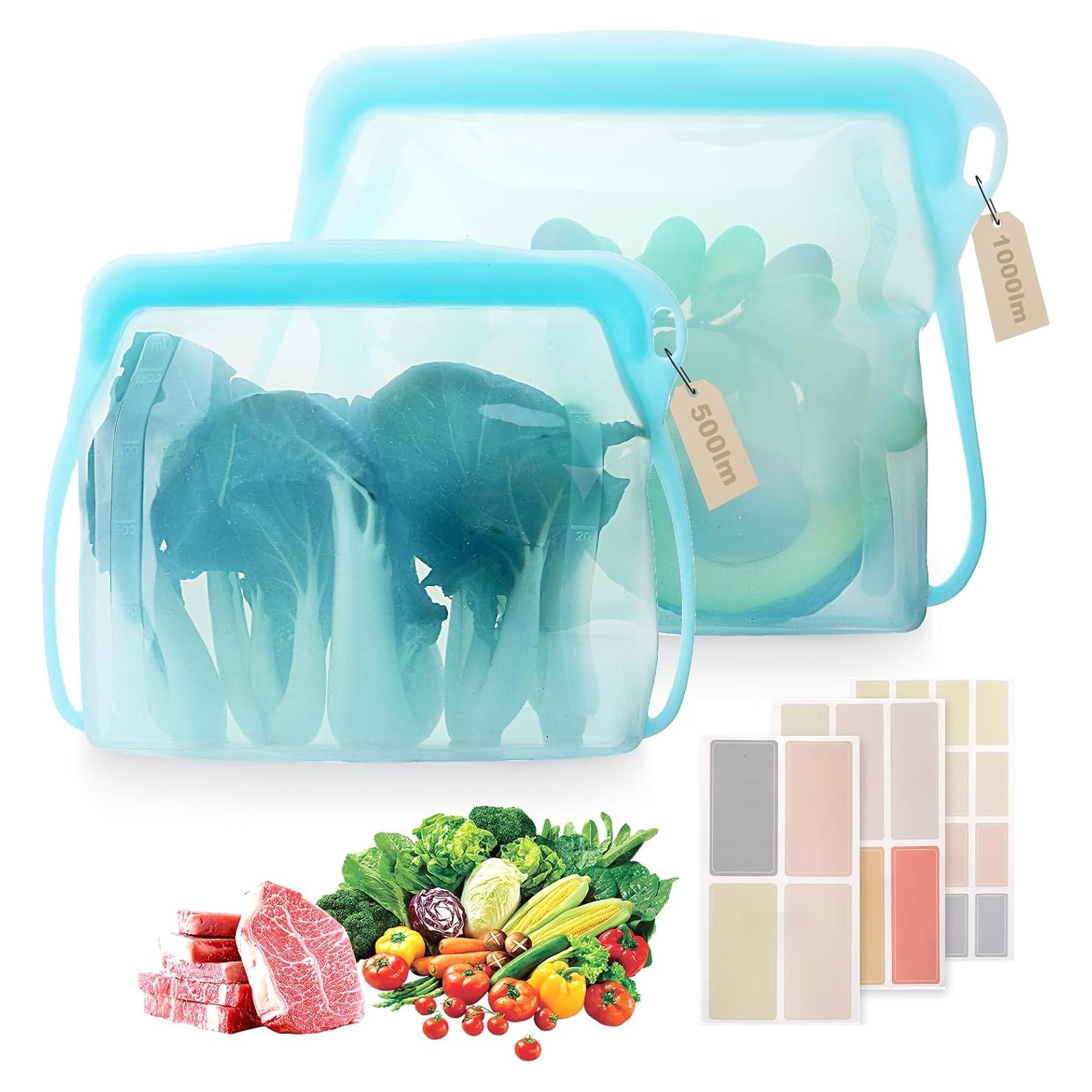 Bolsas de Almacenamiento de Silicona Cljlixcy 2 PCS Verde