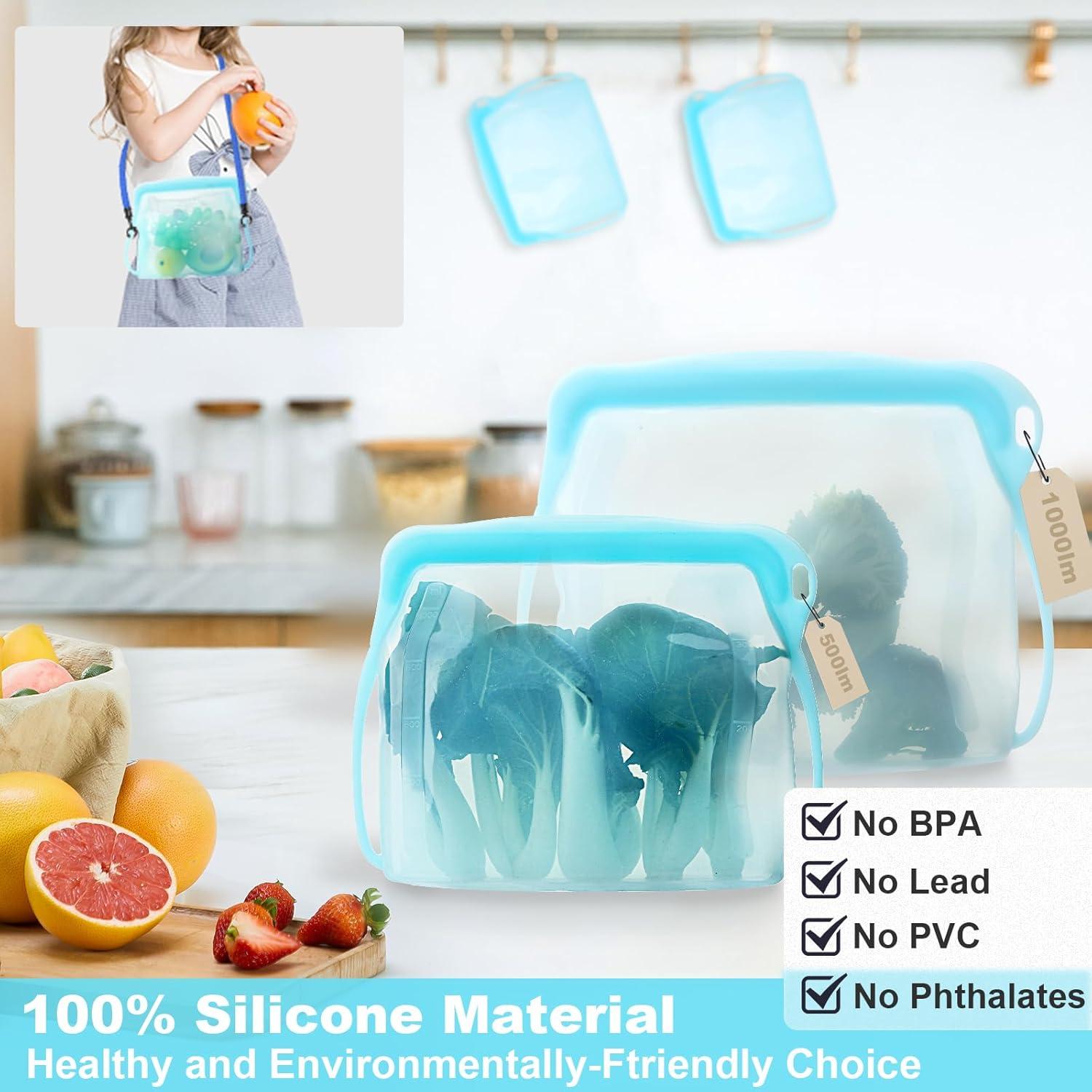 Bolsas de Almacenamiento de Silicona Cljlixcy 2 PCS Verde