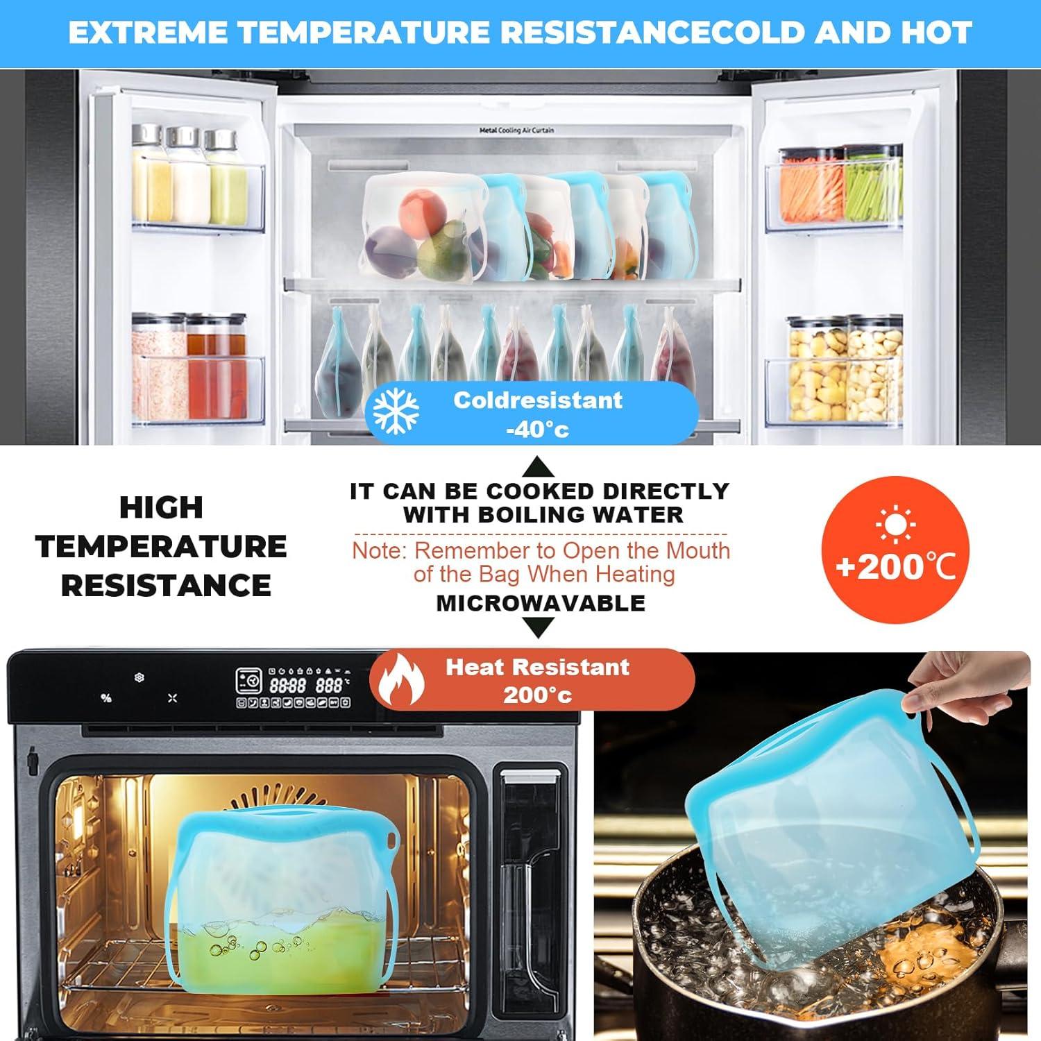 Bolsas de Almacenamiento de Silicona Cljlixcy 2 PCS Verde