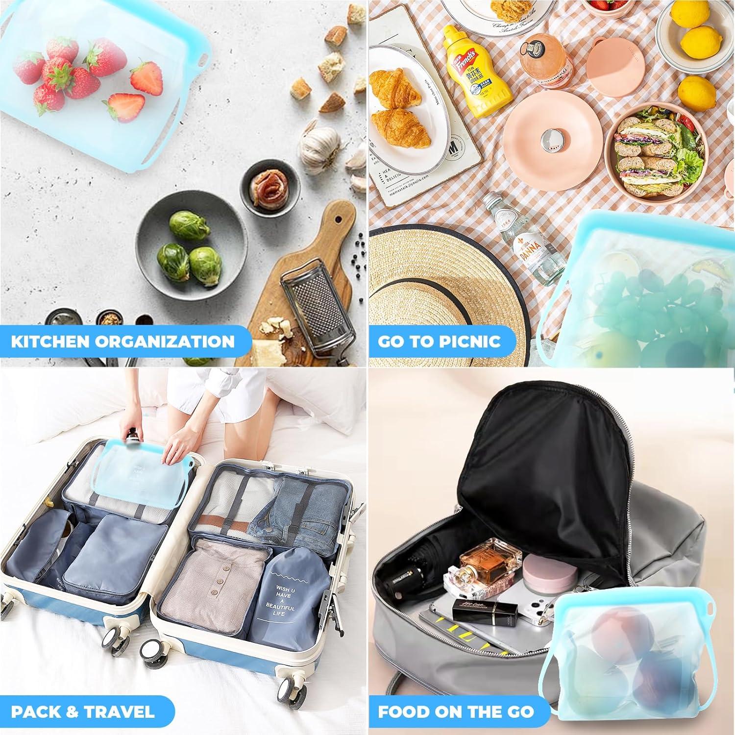 Bolsas de Almacenamiento de Silicona Cljlixcy 2 PCS Verde