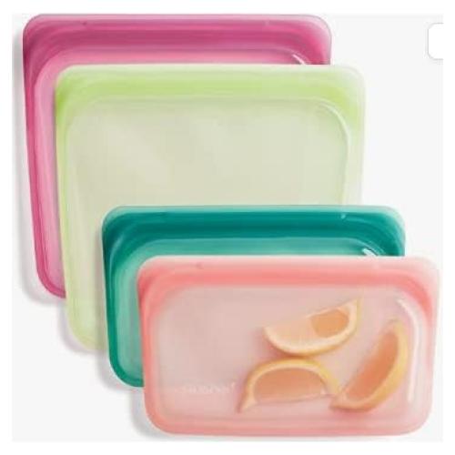 Bolsa de Almacenamiento Silicona Stasher 2-Pack Transparente/Rosa