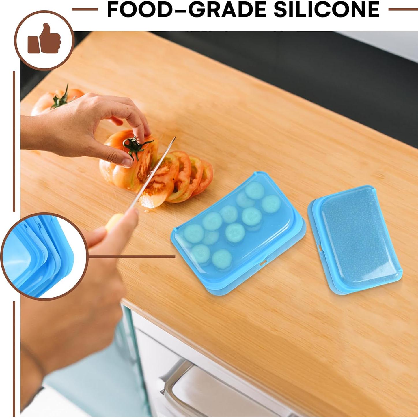 Bolsas de Almacenamiento de Silicona Dorence 3 Unidades Azul Claro