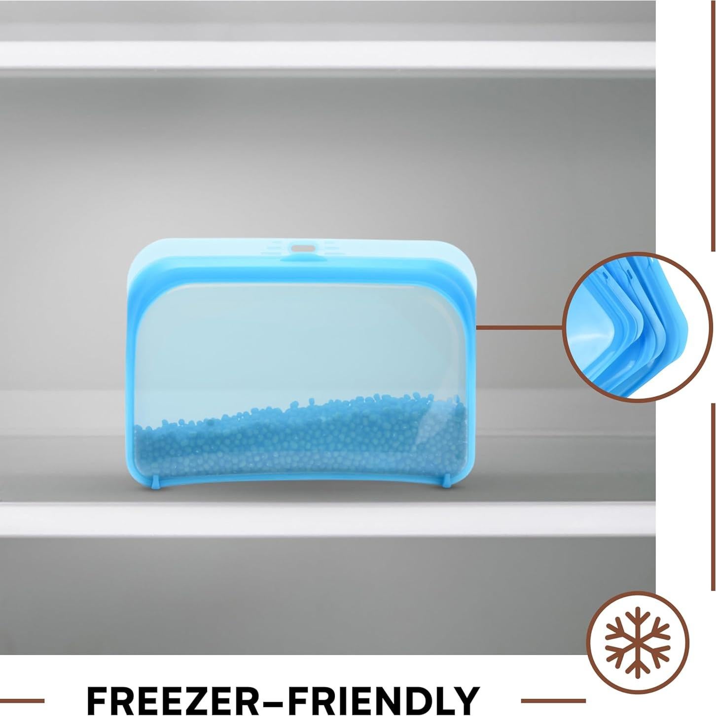 Bolsas de Almacenamiento de Silicona Dorence 3 Unidades Azul Claro