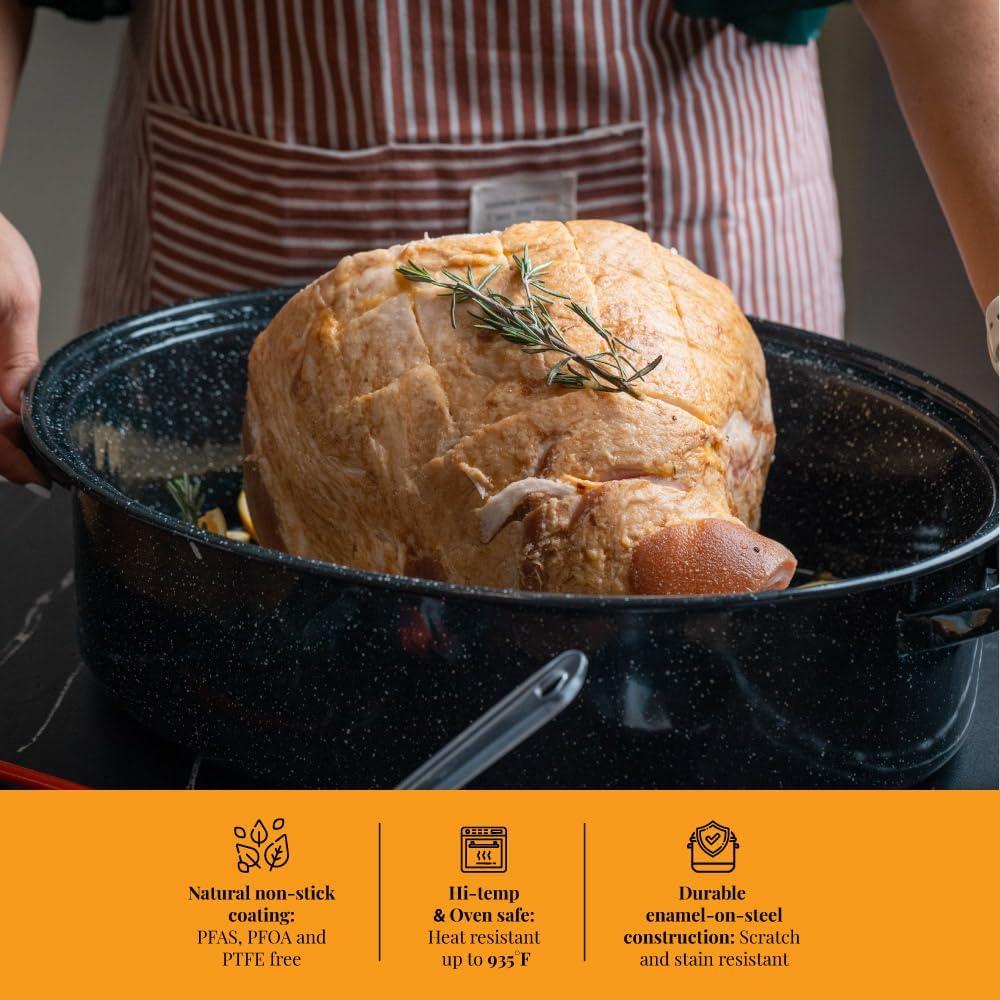 Juego de Asador Ovalado 50.5 cm Granite Ware 10 Piezas