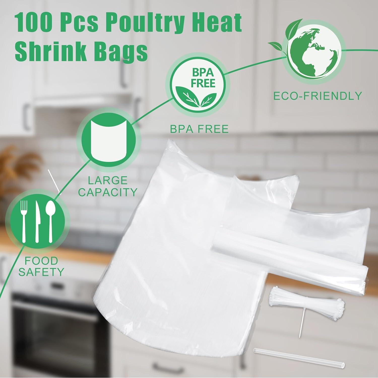 Bolsas de Encogimiento Térmico Hoqqf 33x46 cm Sin BPA - 50 Paquetes