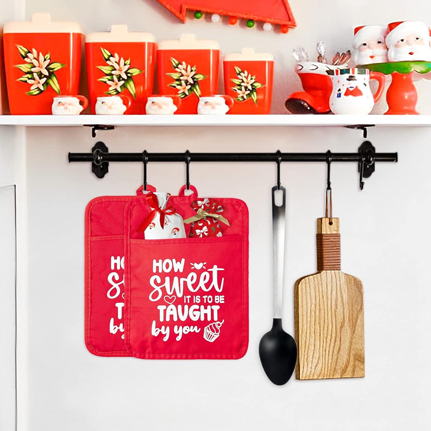 Juego de Agarradores de Olla R CABALLO 6 Piezas Algodón Rojo