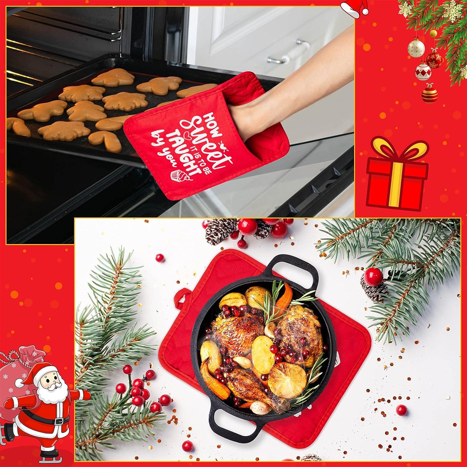 Juego de Agarradores de Olla R CABALLO 6 Piezas Algodón Rojo