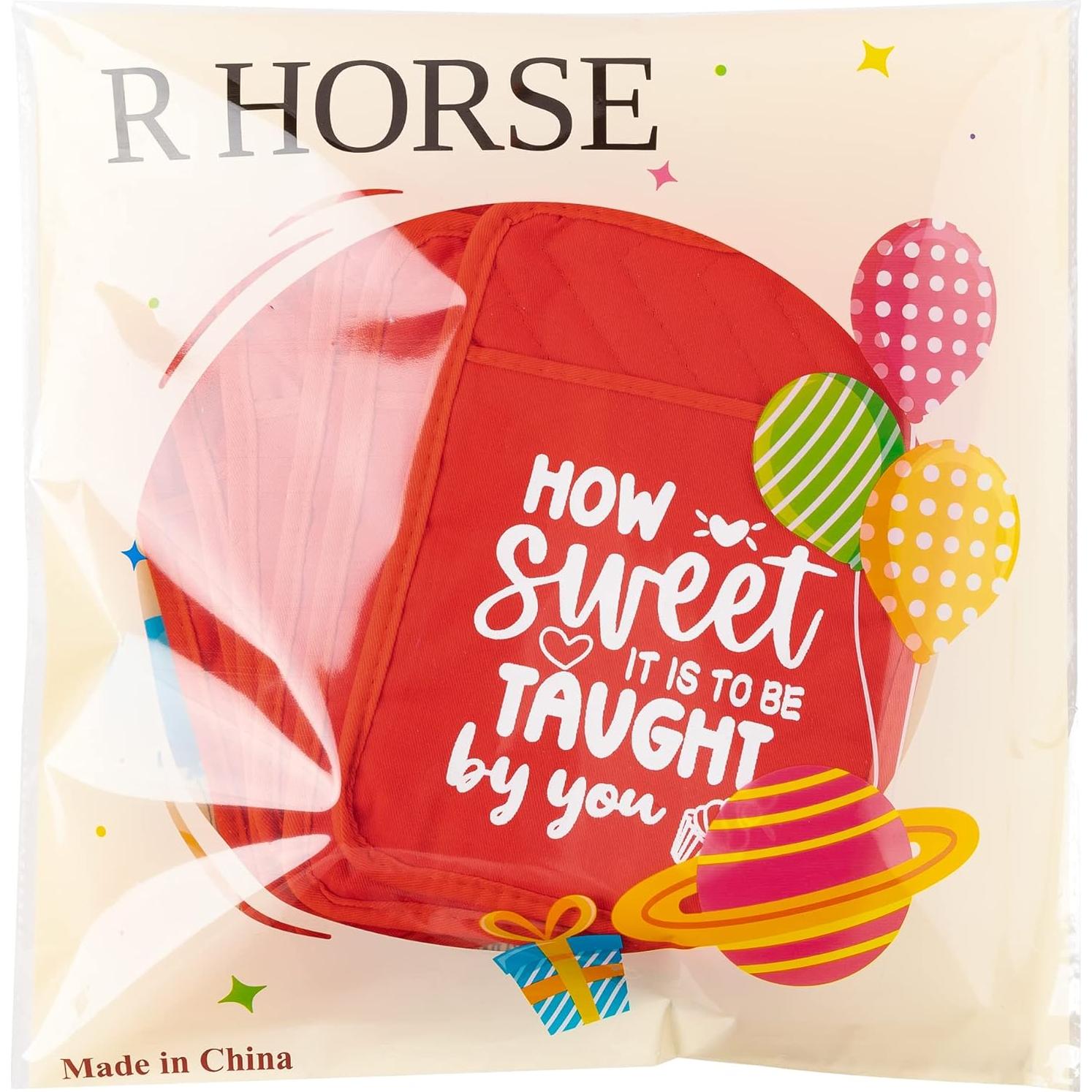 Juego de Agarradores de Olla R CABALLO 6 Piezas Algodón Rojo