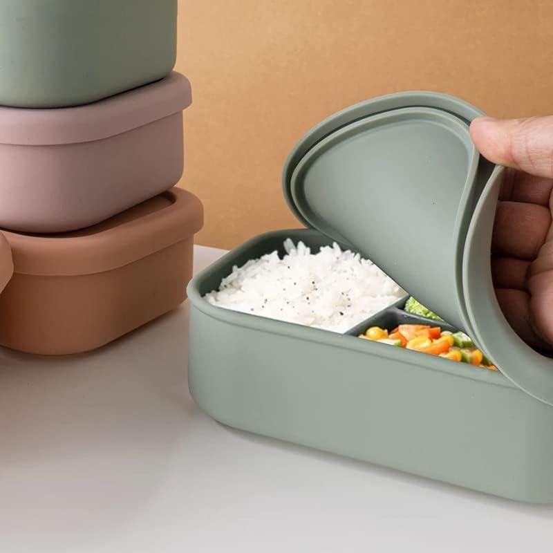 Caja Bento de Silicona Ytnjzl con 3 Compartimentos Verde