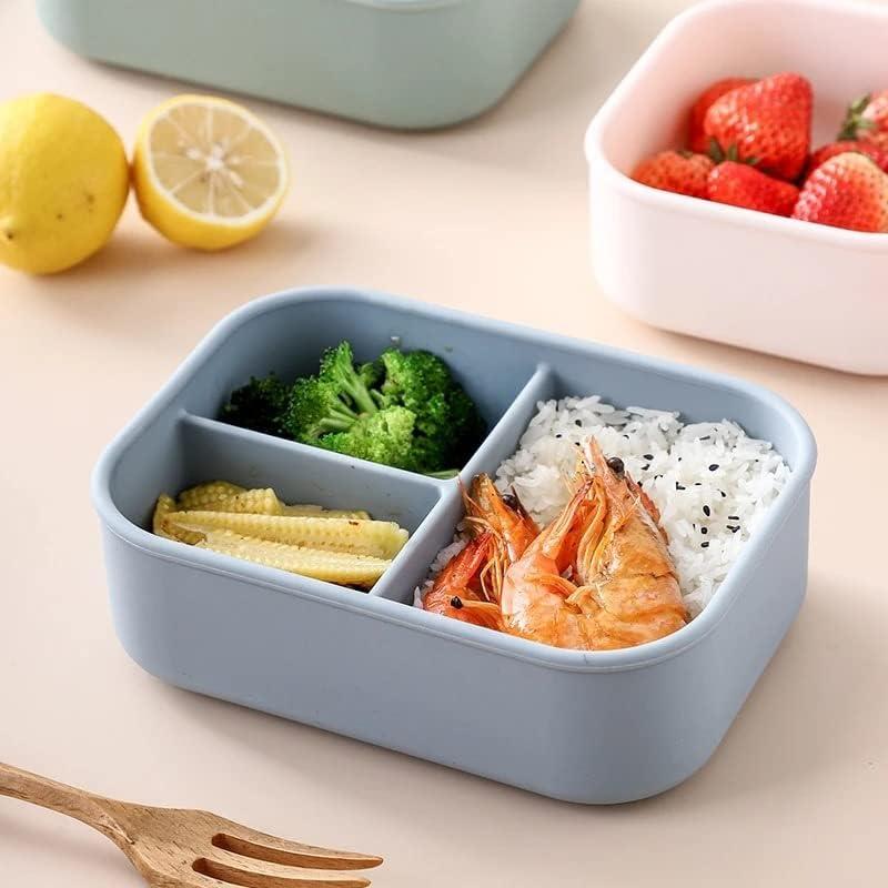 Caja Bento de Silicona Ytnjzl con 3 Compartimentos Verde
