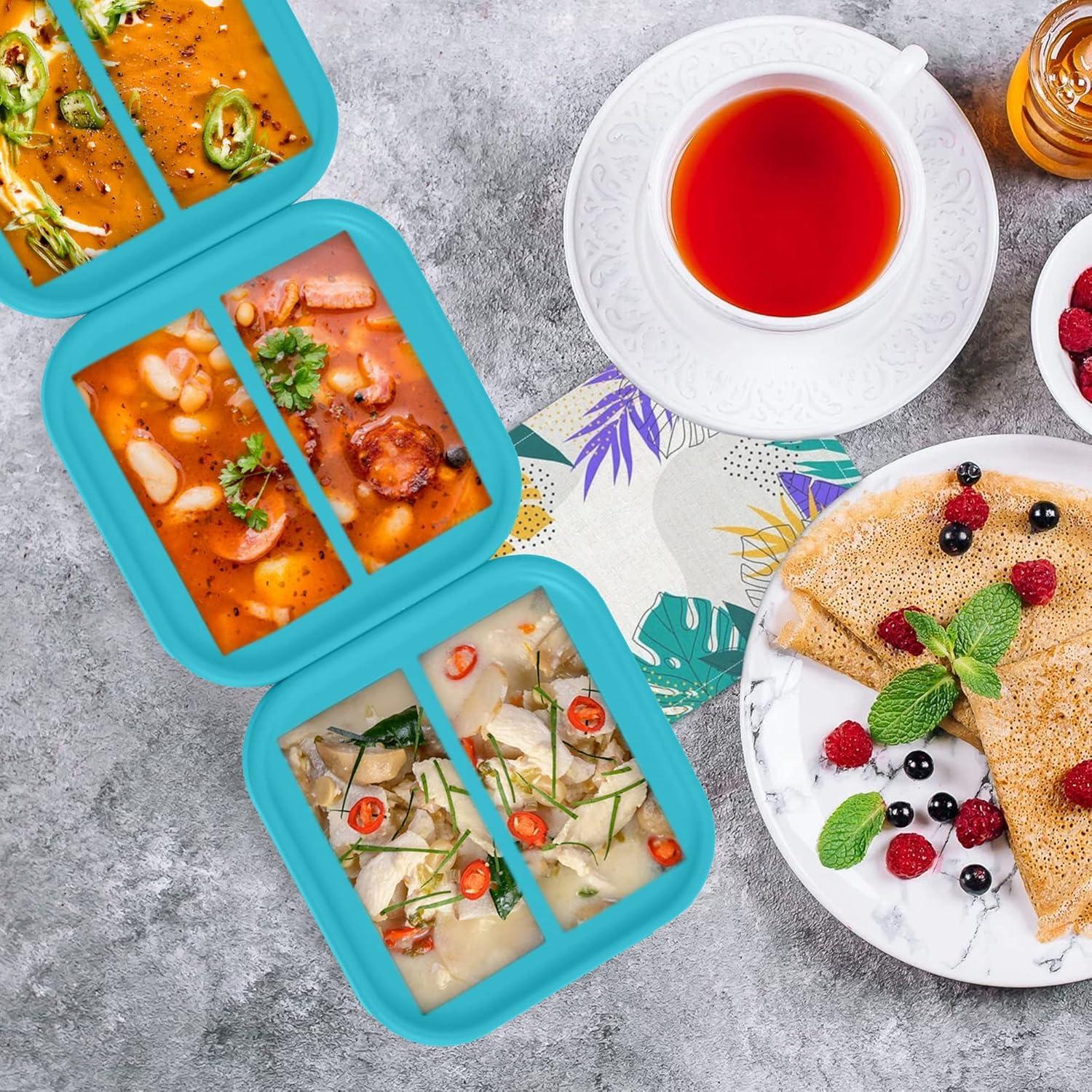 Bandeja de Congelación de Silicona NAKTOW - 4 Contenedores 250ml